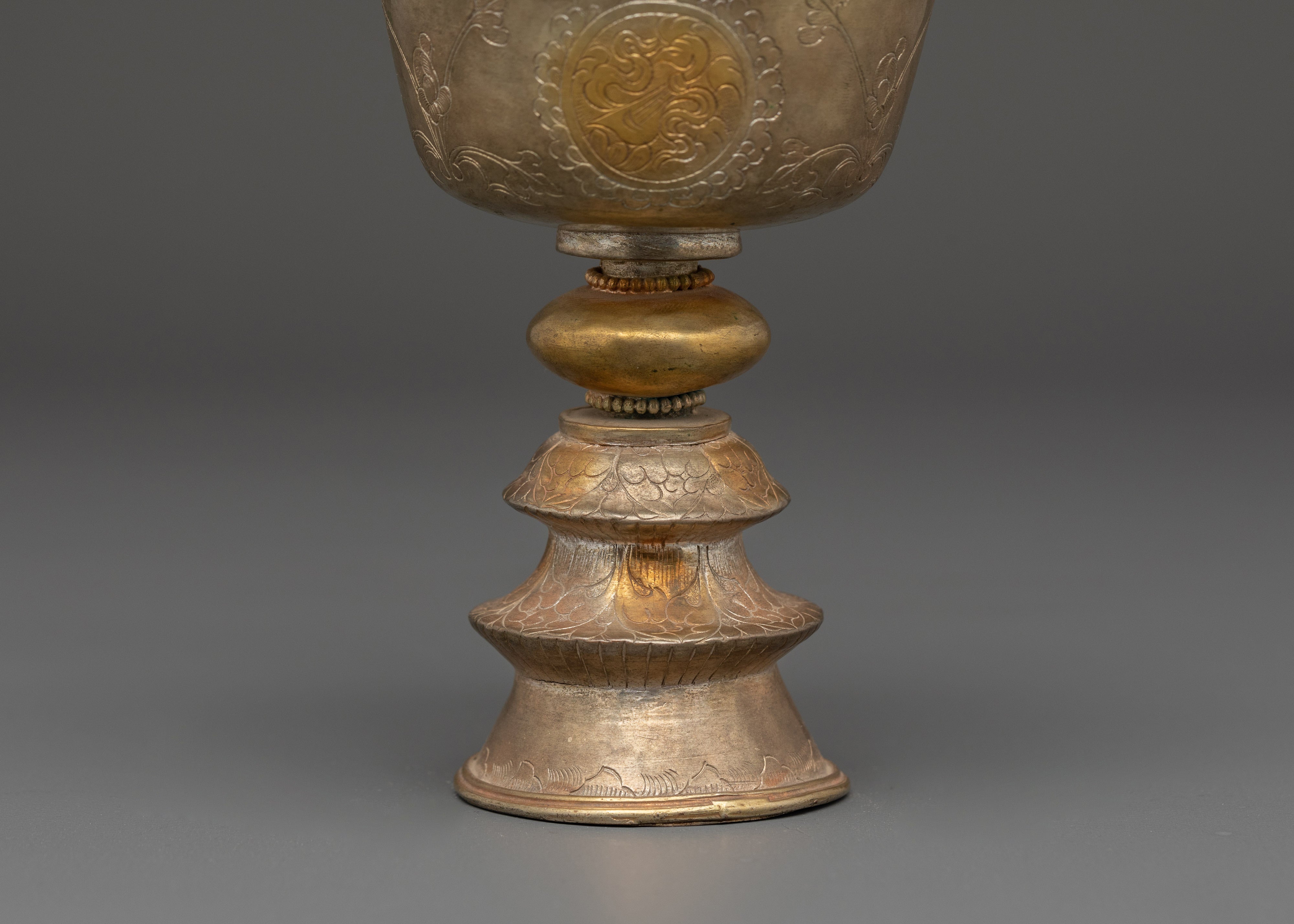 Traditional Ghee Butter Lamp | Silver and Gold Plated Butter Lamp for Altar