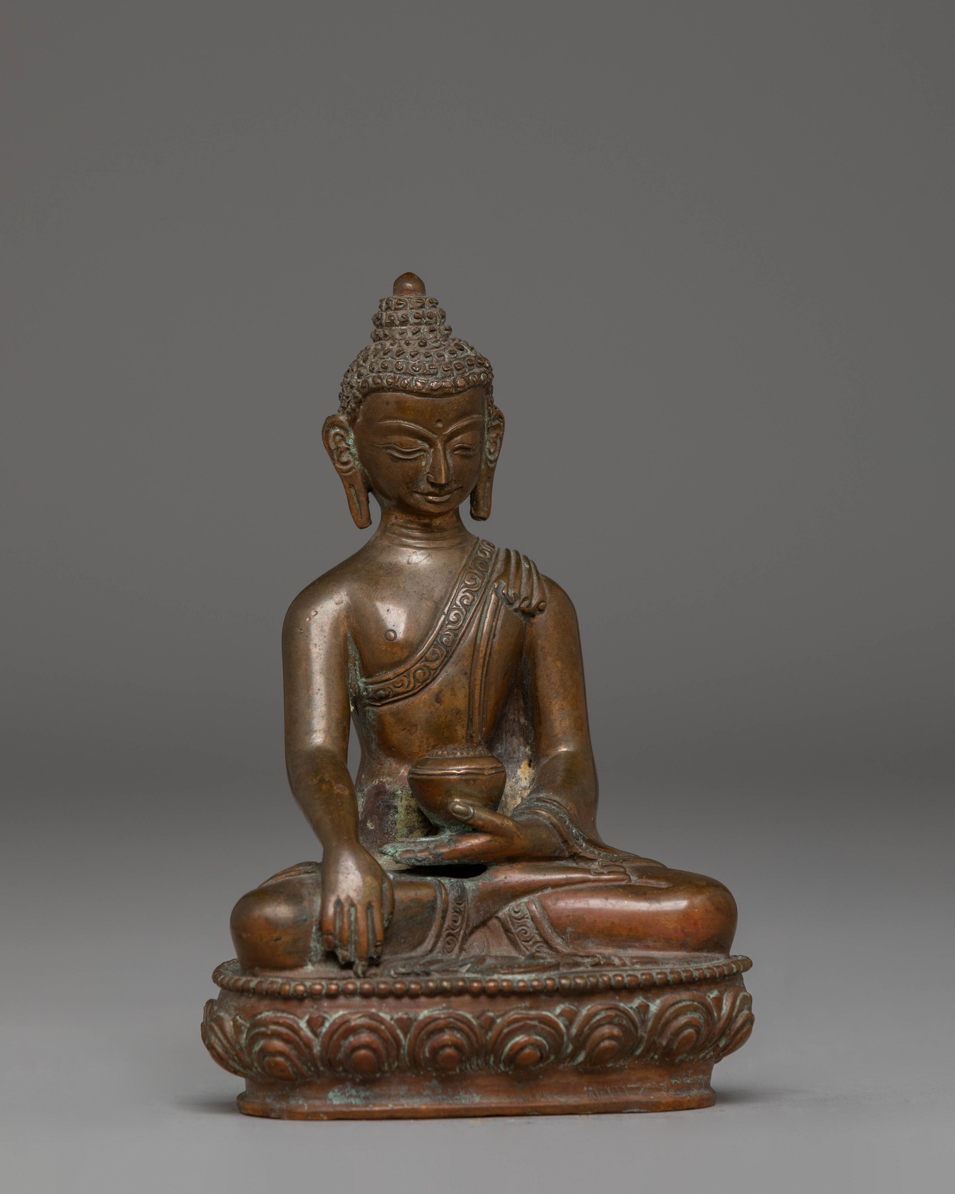 Oxidized Copper Statue of Shakyamuni Buddha | Symbol of Enlightenment