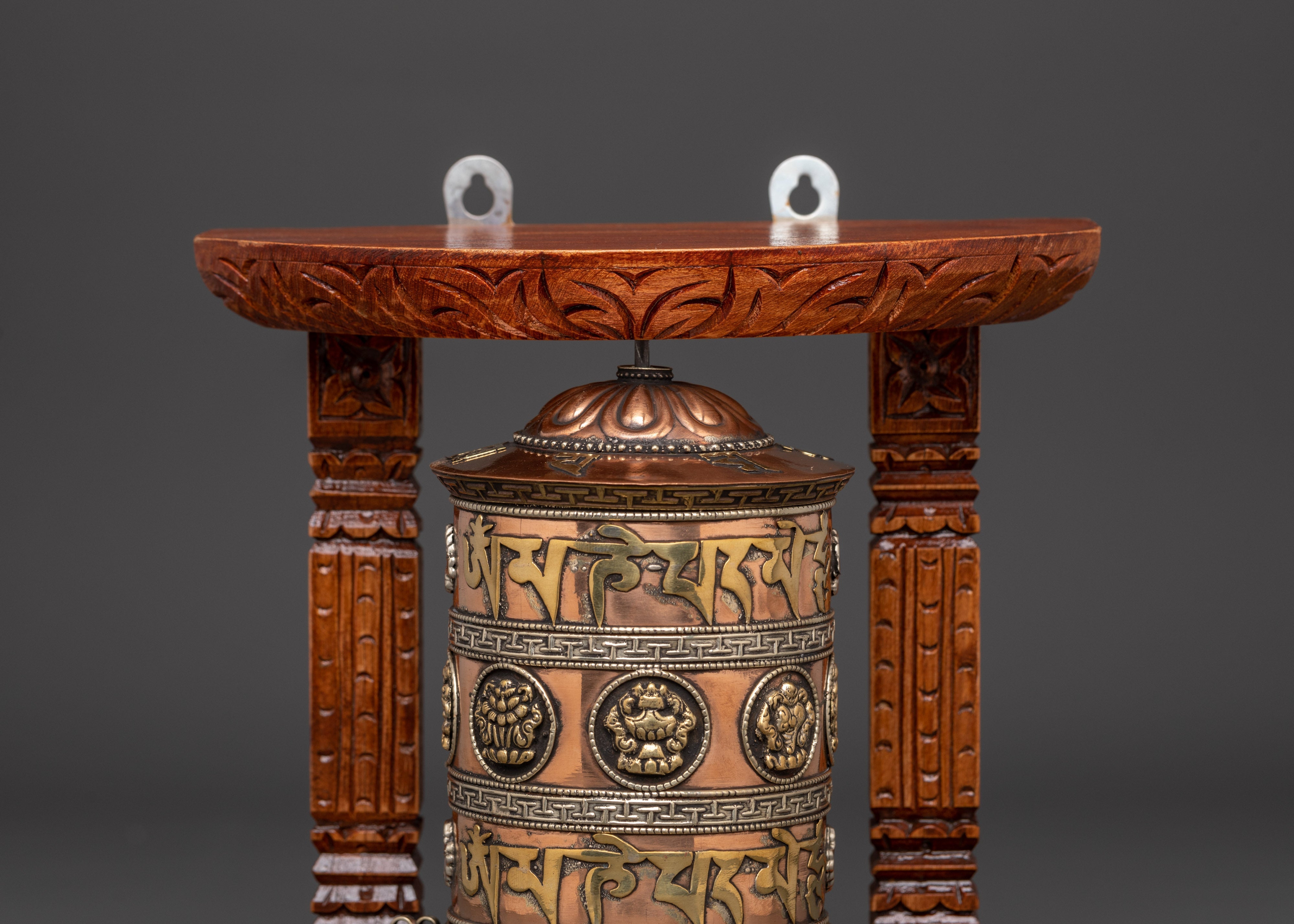 Handcarved Tibetan Prayer Wheel | Wooden Buddhist Meditation Tool