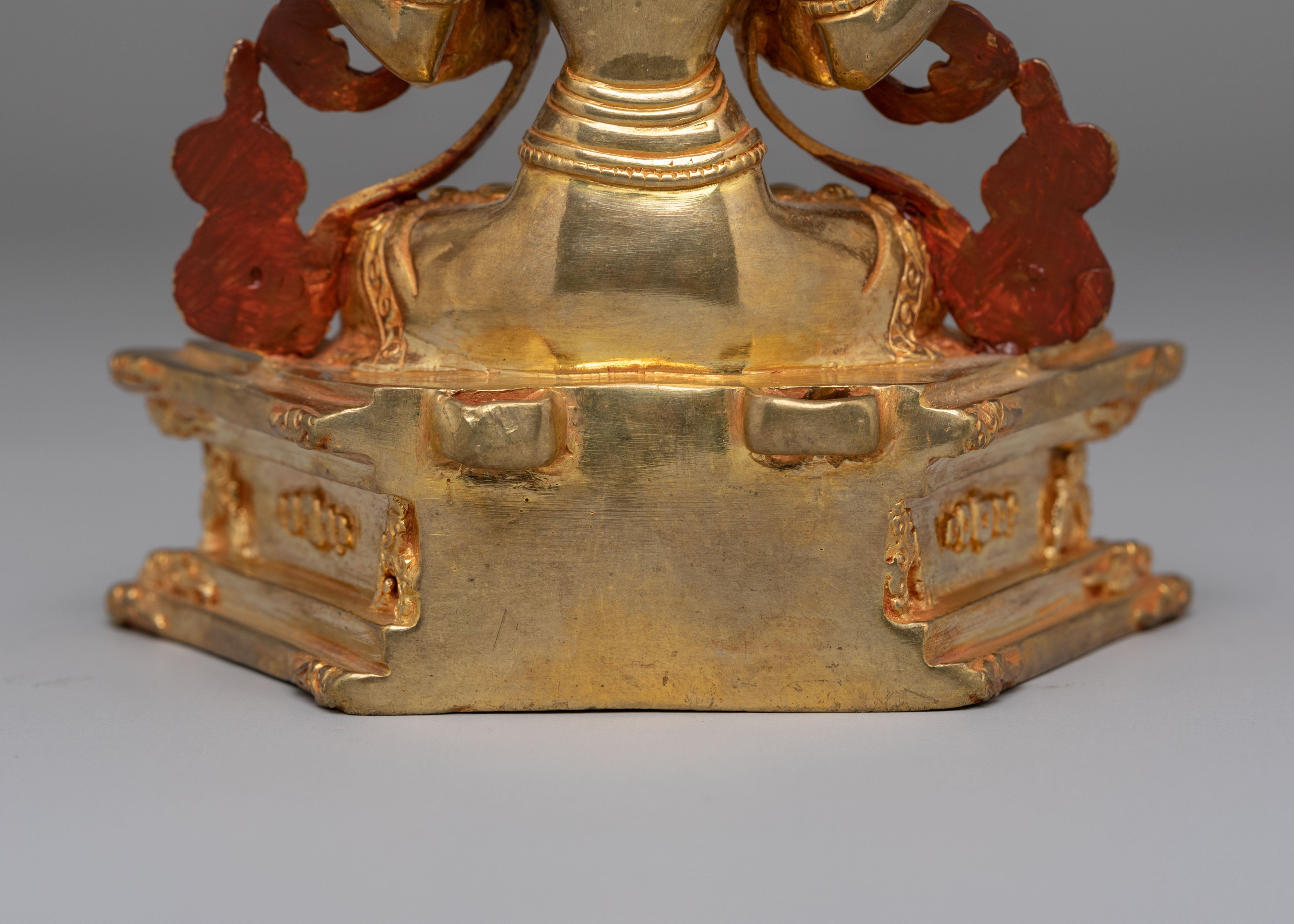 Spiritual Chenrezig on Throne Statue | Symbol of Compassion & Protection