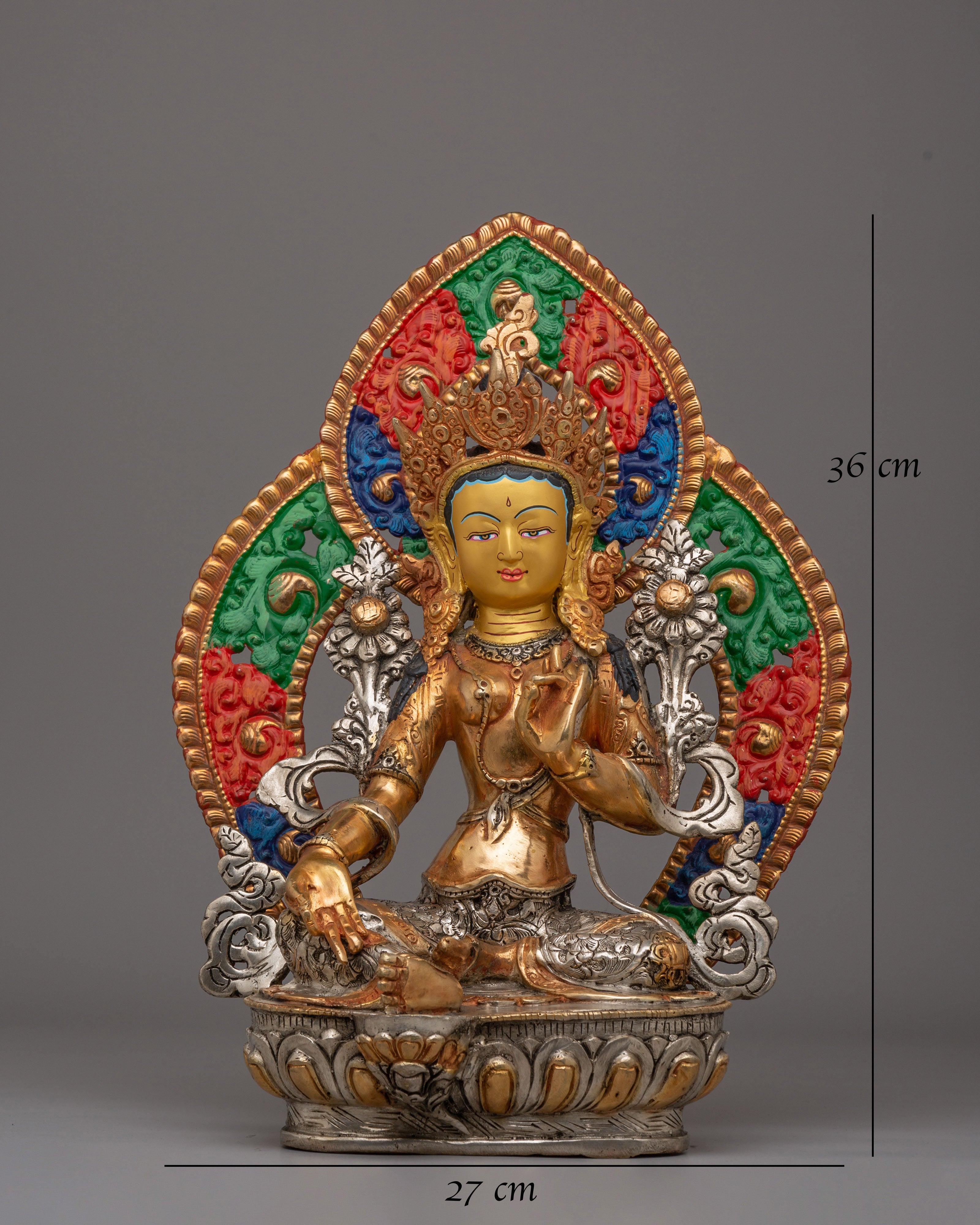 Shyama Tara Statue Of Love And Compassion | Handcrafted Copper Body Statue