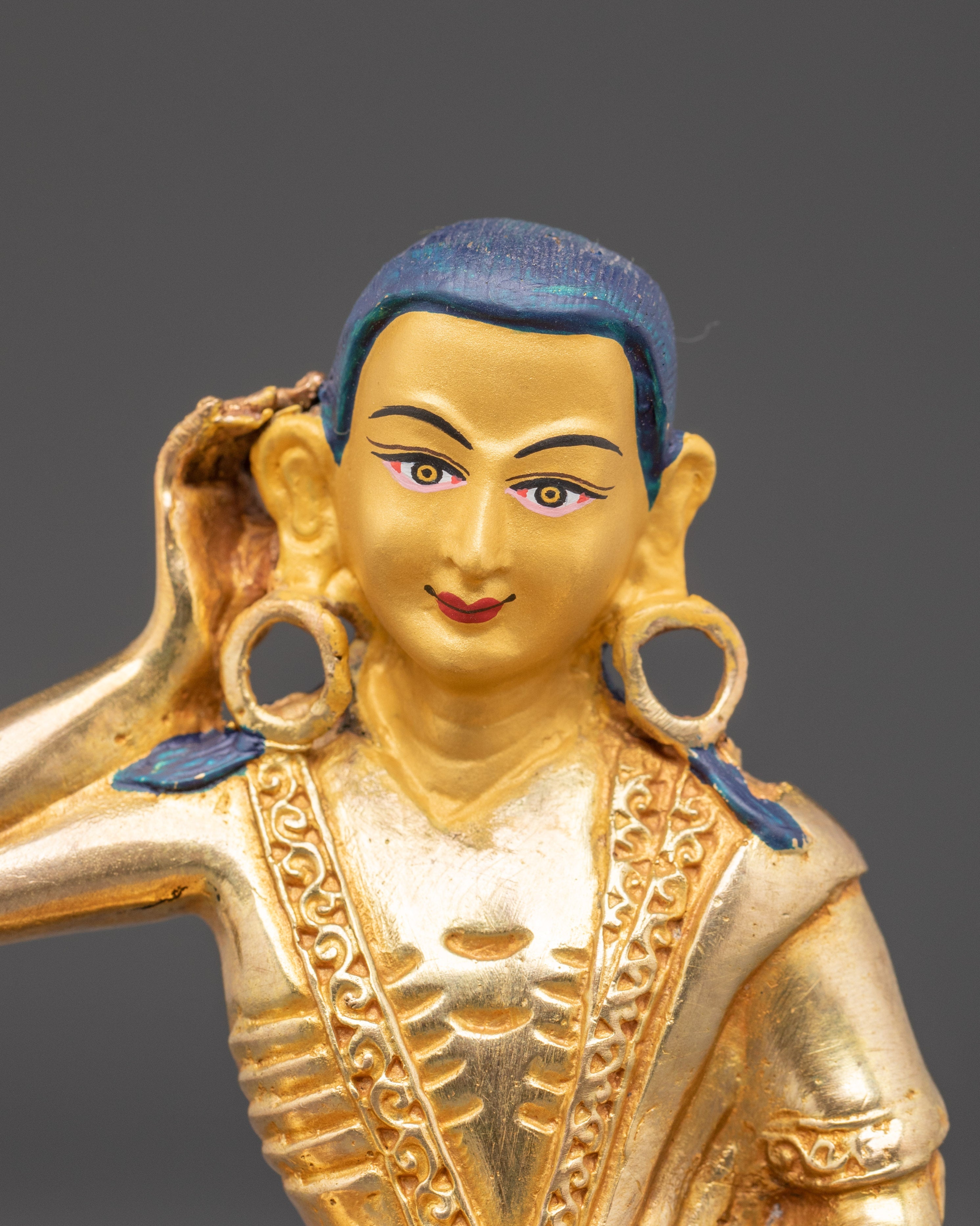 Tibetan Milarepa Figurine | Copper Statue of Great Yogi