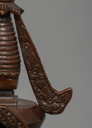 Traditionally Handcarved Stupa for Decor | A Sacred Buddhist Symbol of Enlightenment