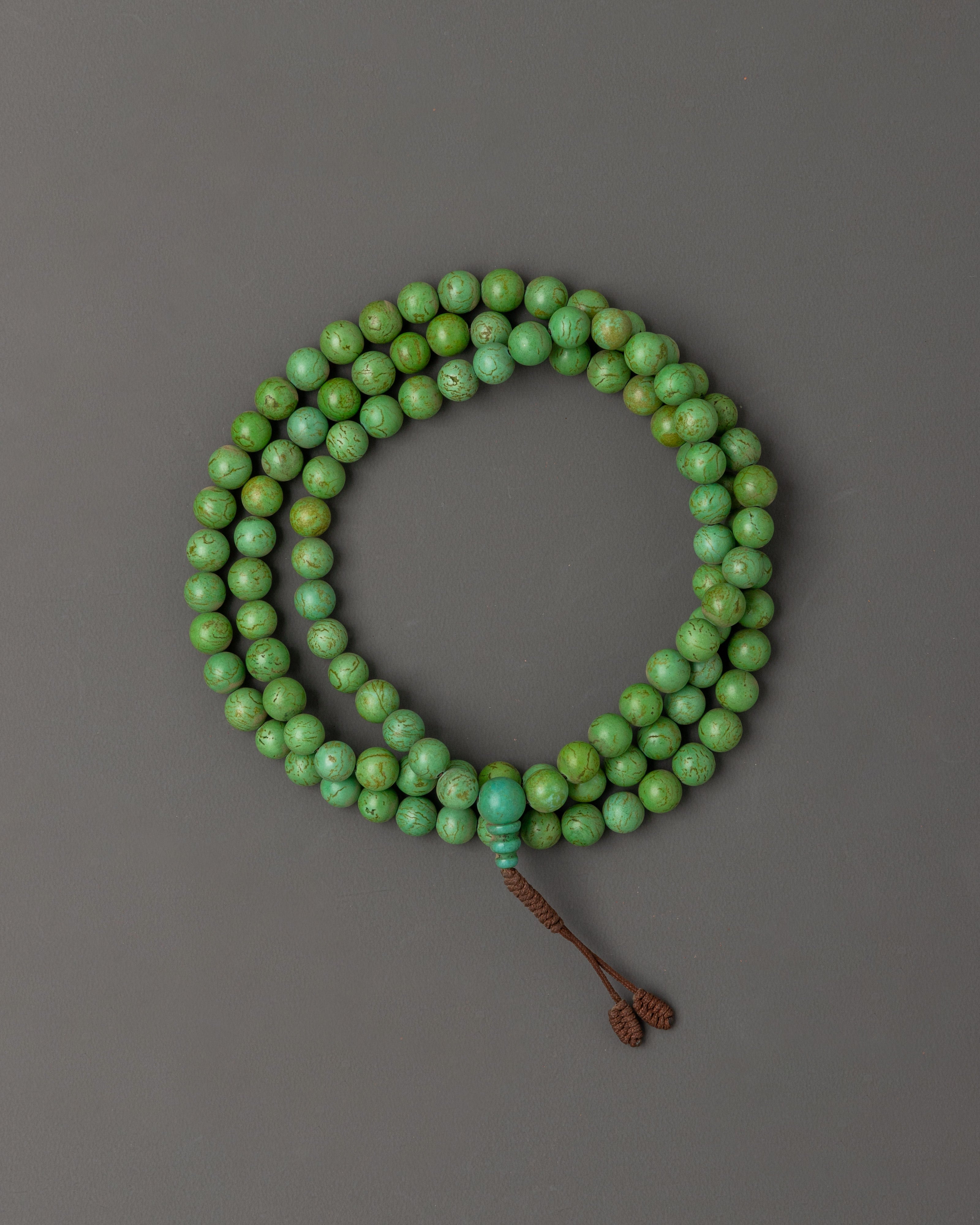 Handmade Buddhist Prayer Beads | Turquoise Mala Beads
