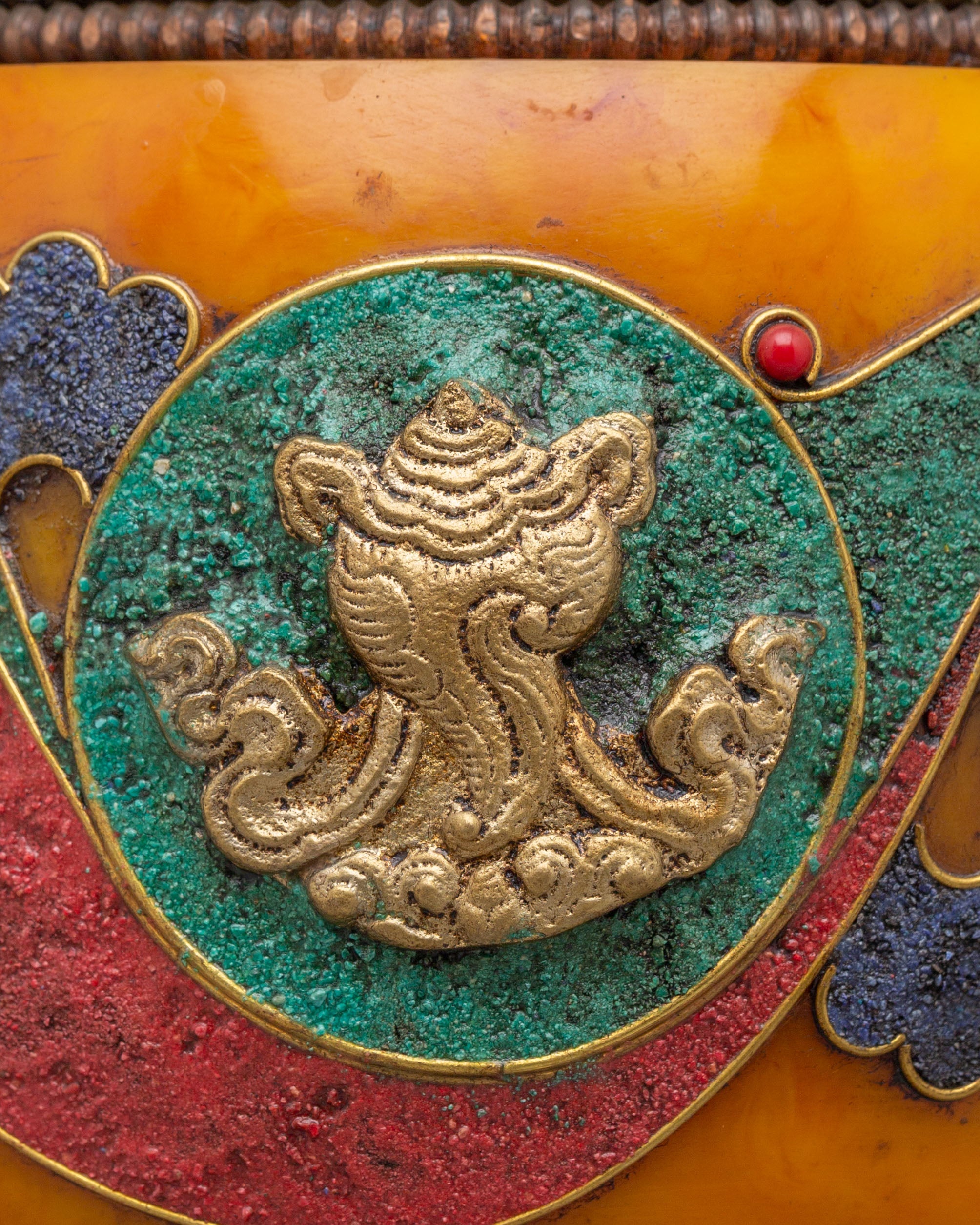 Auspicious Symbol Prayer Wheel | Handcrafted Tibetan Buddhist Ritual Object