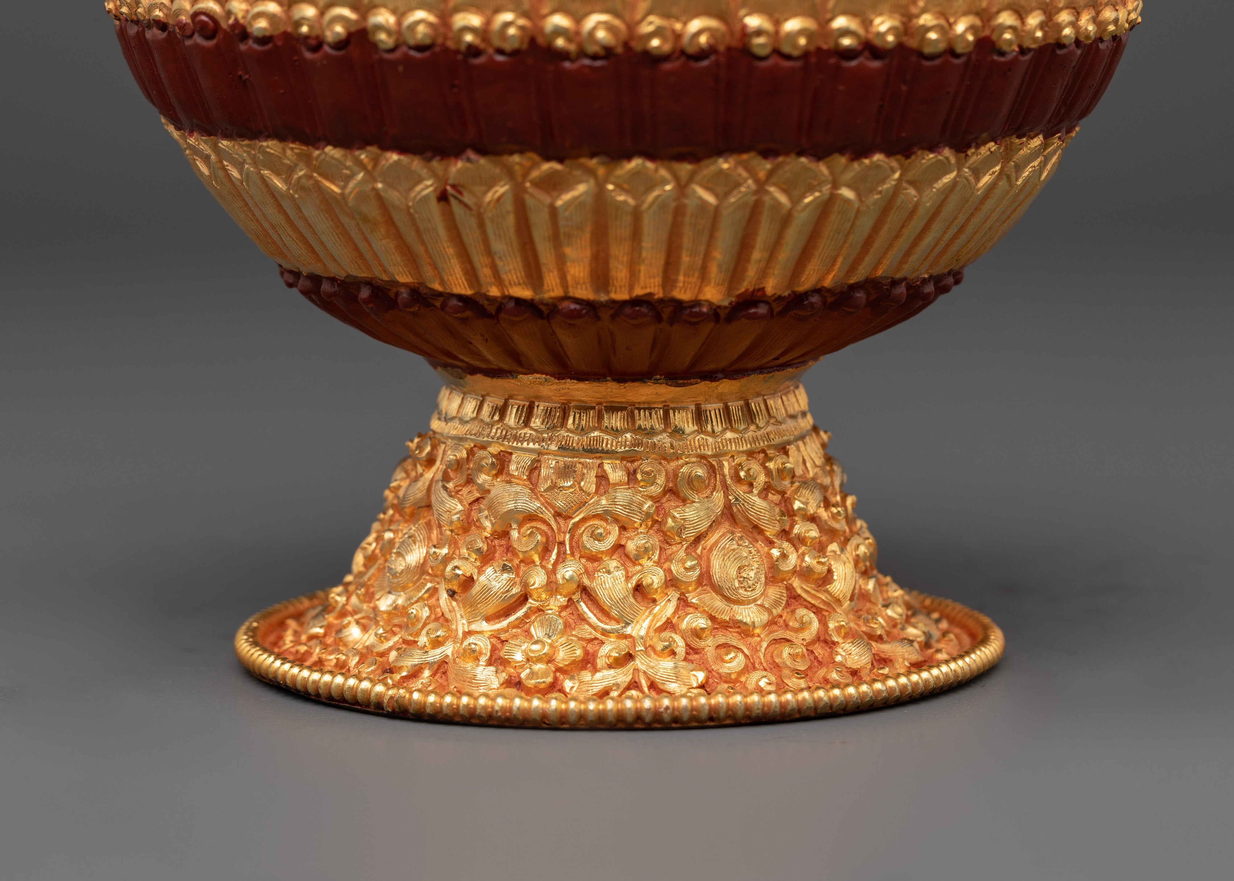 Handmade Tibetan Rice Offering Pot | Buddhist Ritual Vessel