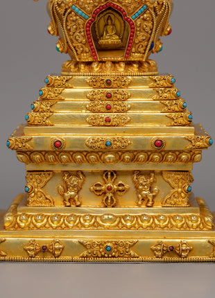 Machine Made Buddha Stupa | Religious Artifact for Home or Office