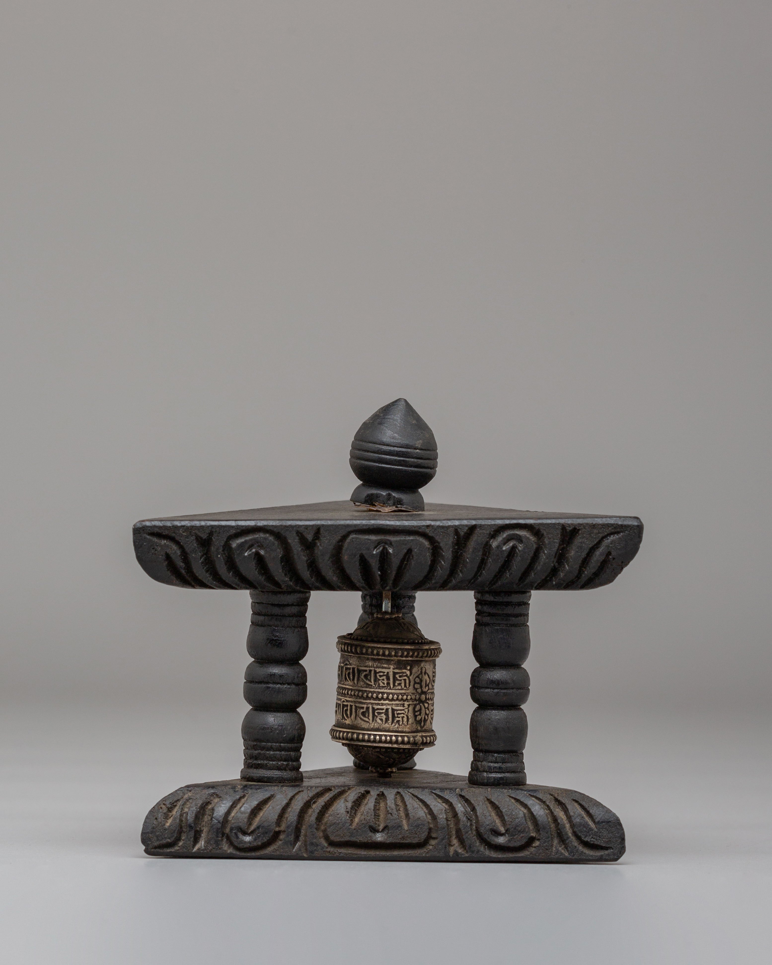 Handcrafted Prayer Wheel For Ritual | Tibetan Buddhist Mantra Spinning Wheel