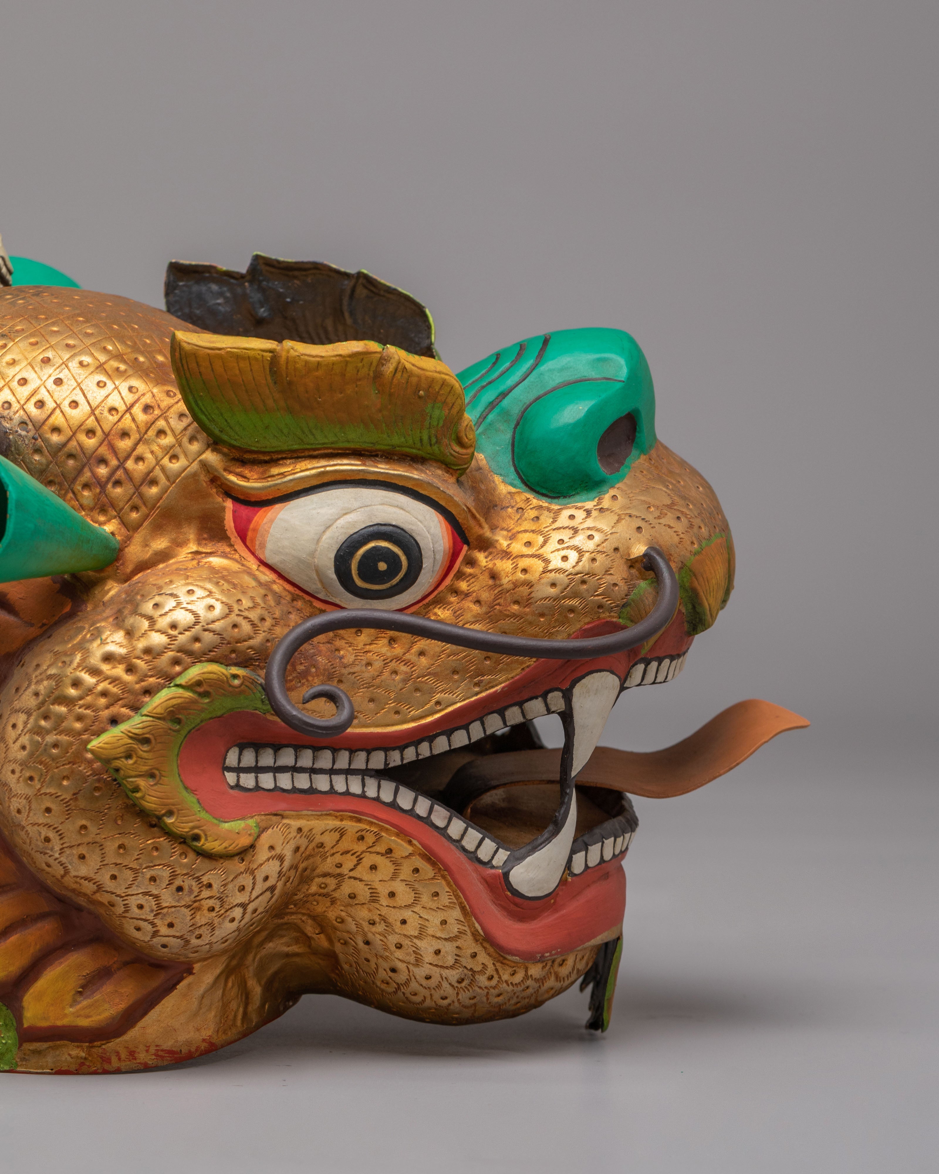 Dragon Head Set for Decor | Handcrafted Copper & Acrylic Color Art