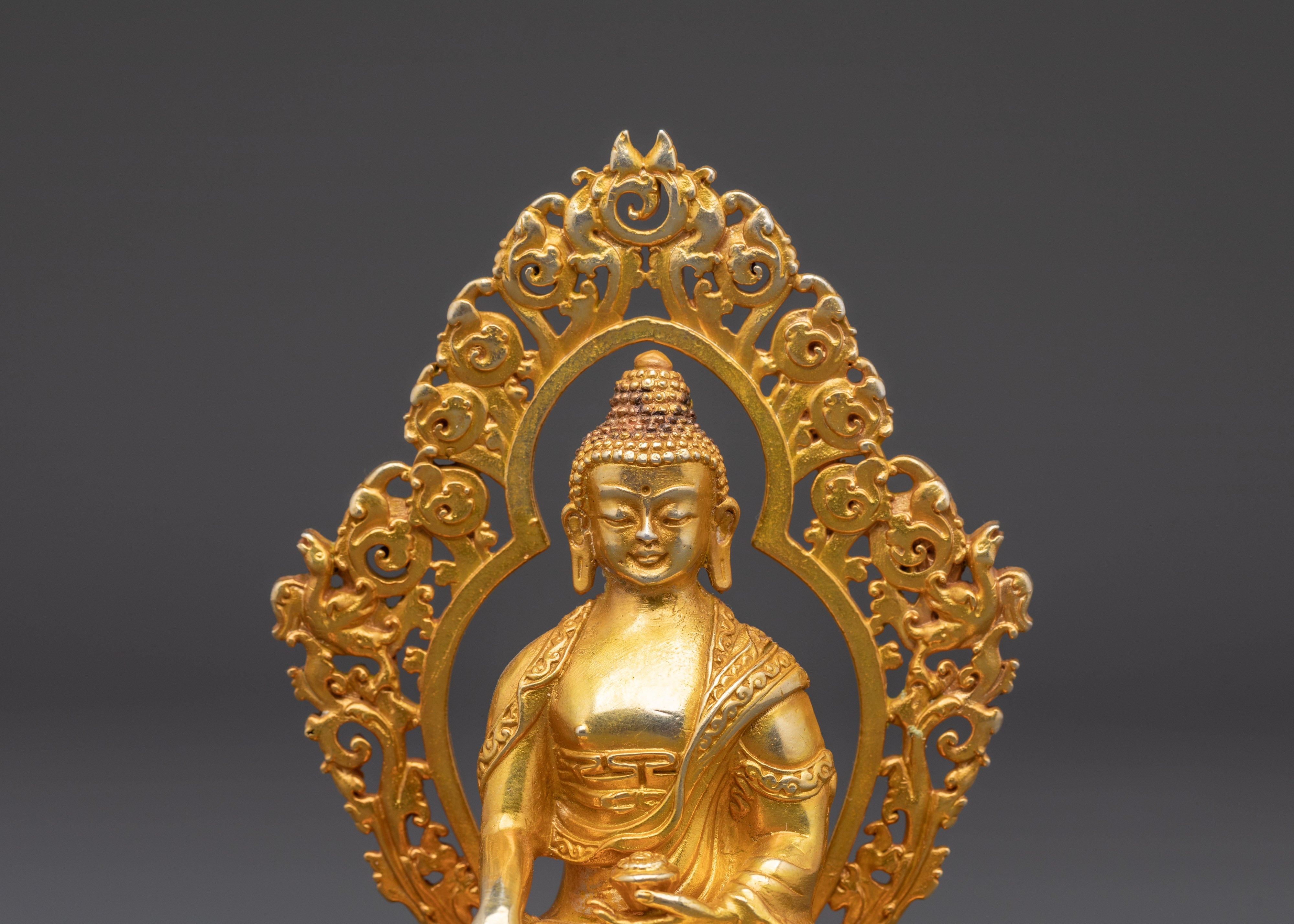 Tibetan Shakyamuni Buddha Copper Statue | Gold-Plated Buddhist Figurine