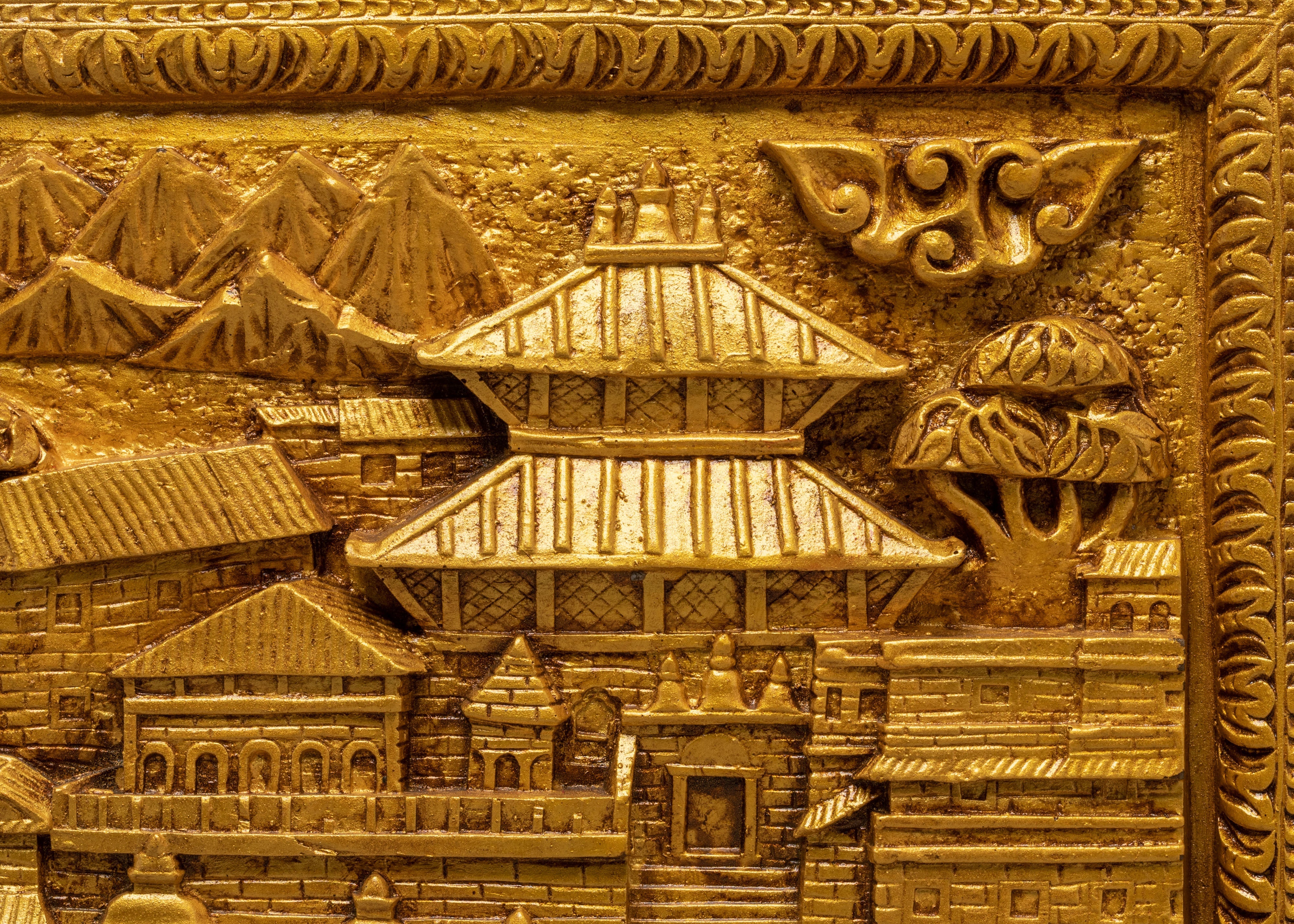 Handcarved Traditional Wall Hanging | Stone Dust Epoxy Art for Home Decor