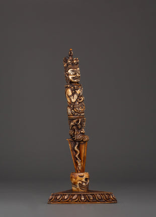Wrathful Deity Phurba - Yak Bone Ritual Dagger
