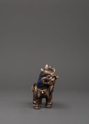 Tibetan Snow Lion Statue Set | Handcrafted Buddhist Guardian Figures