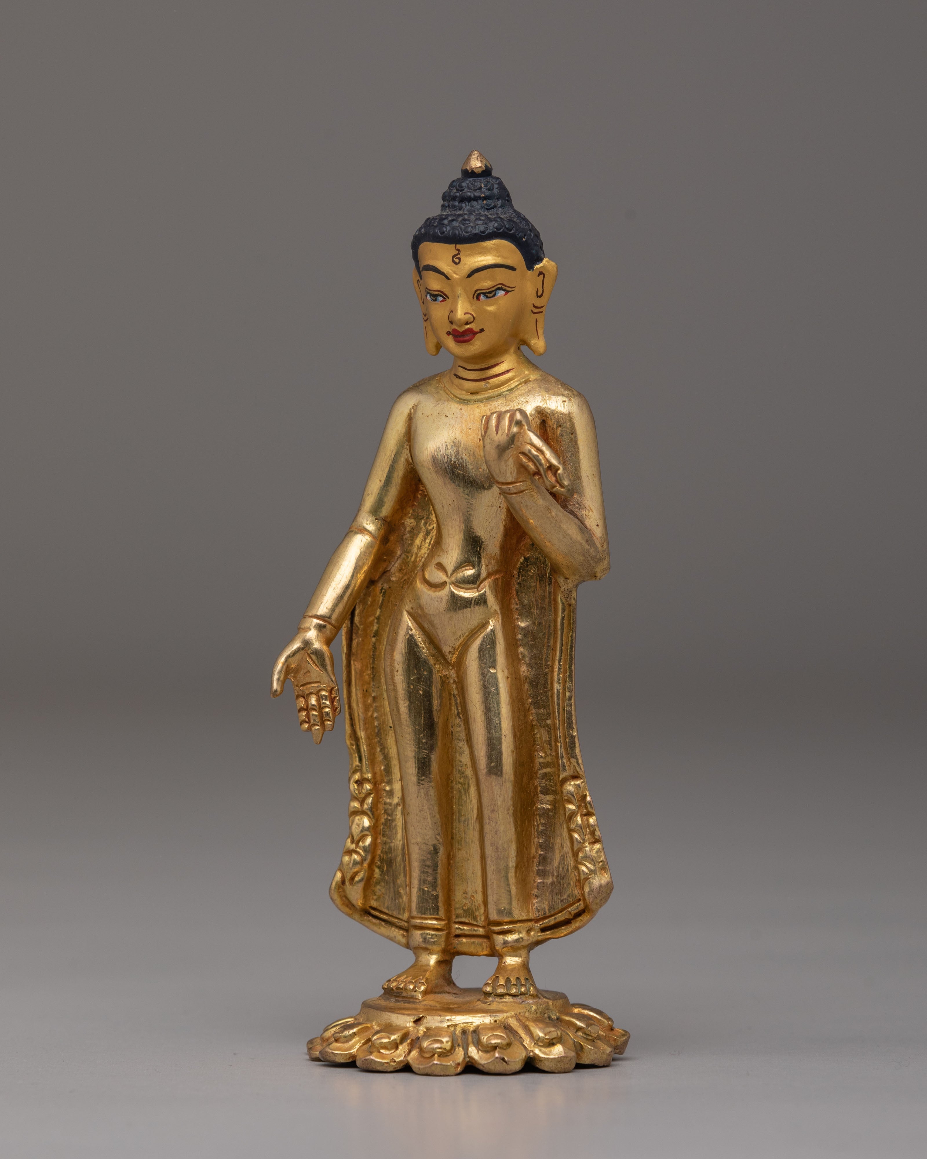 Handmade Dipankara Buddha Copper Statue Set | Divine Compassion