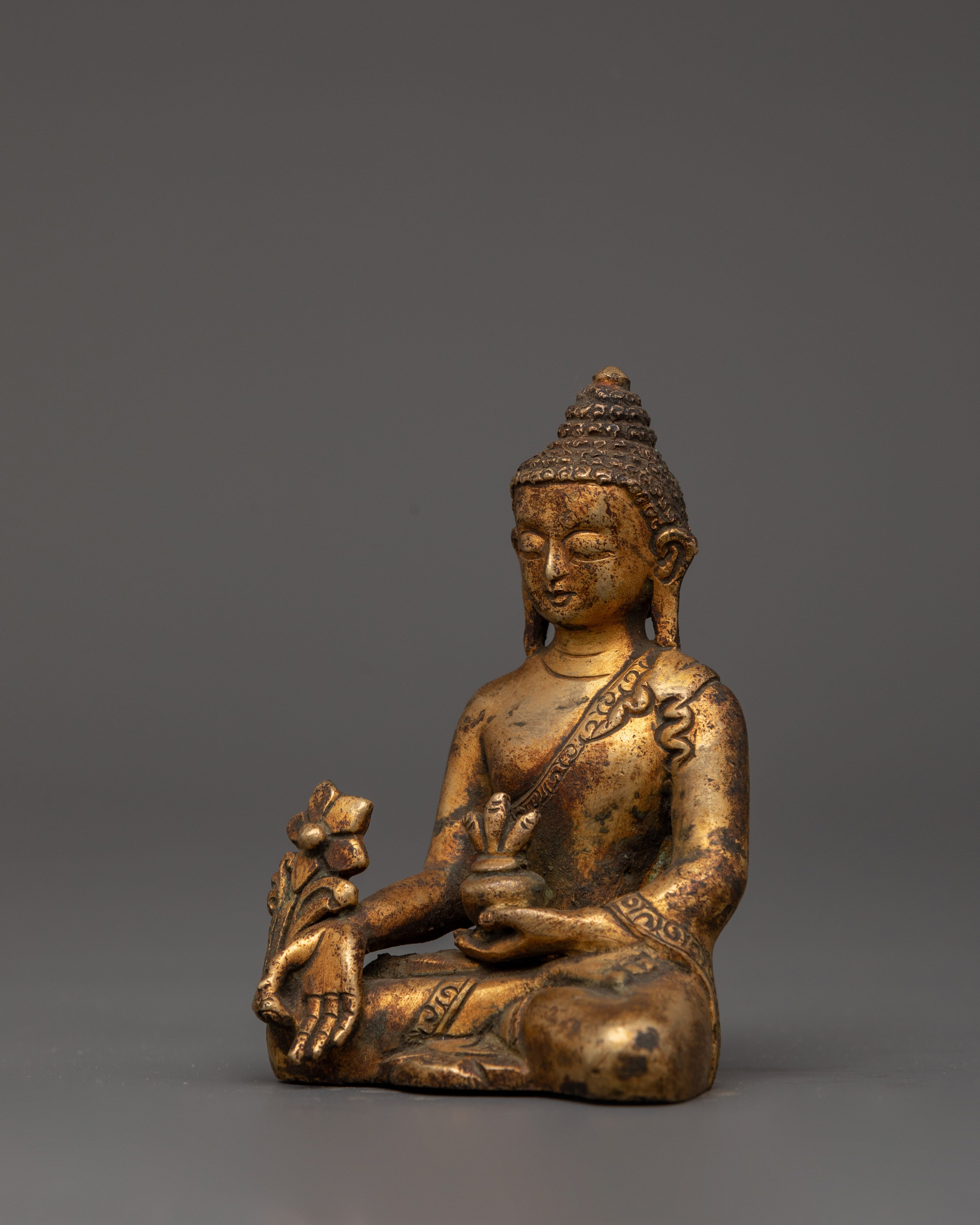 Antique Finish Medicine Buddha Statue | Sacred Home Decor