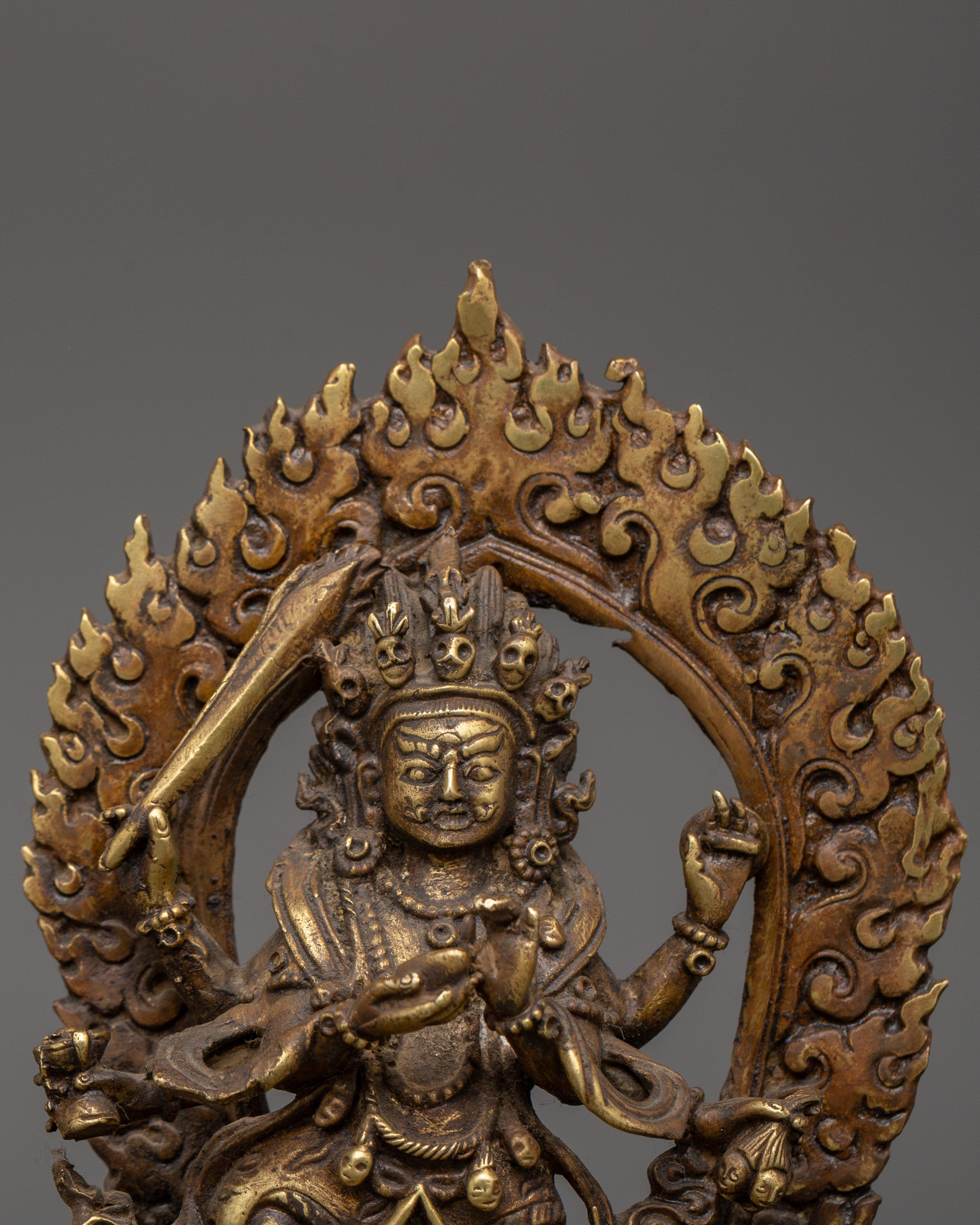 Handcrafted Brass Mahakala Statue | Spiritual Decor for Protection and Enlightenment