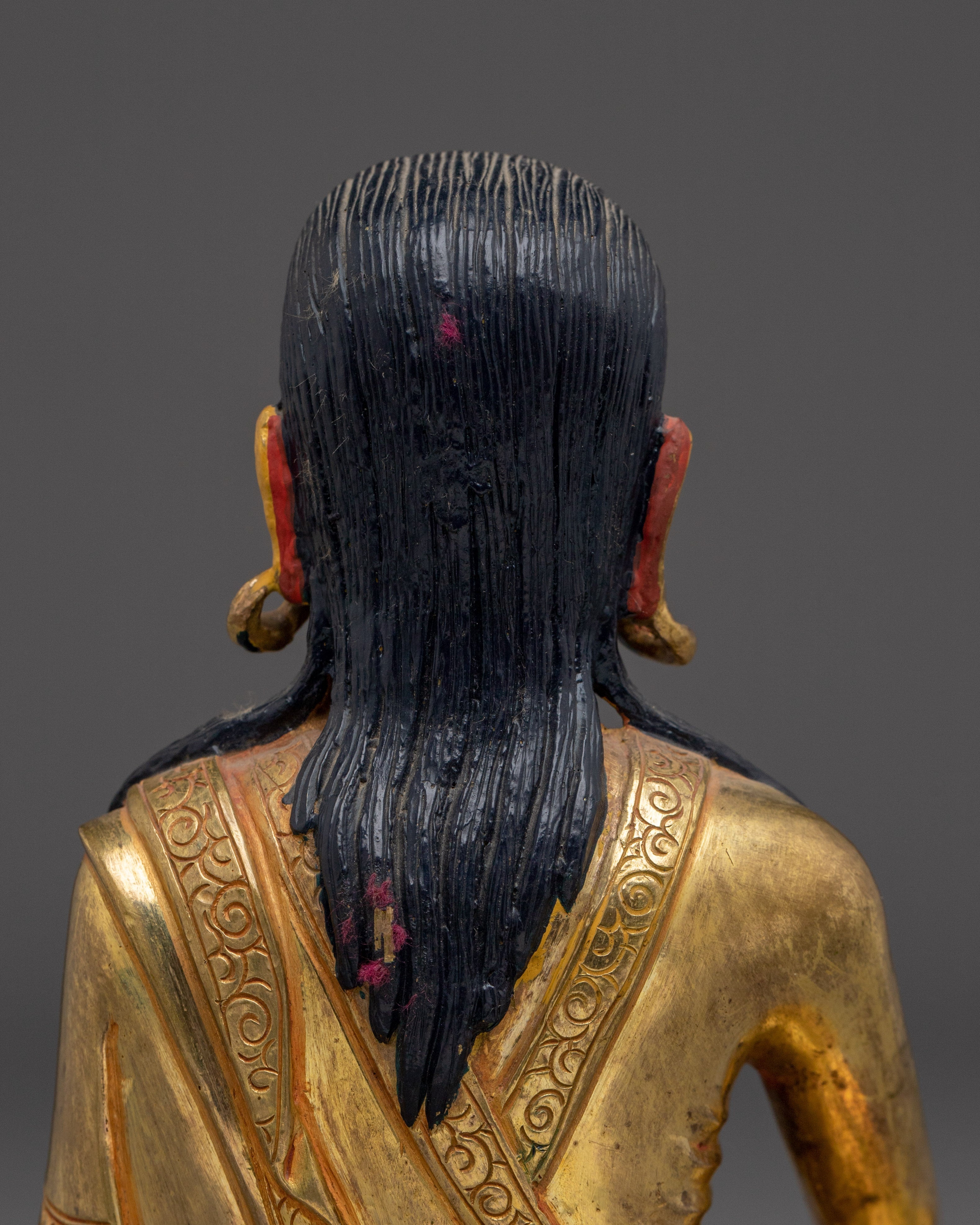 Buddhist Spiritual Icon Milarepa Statue | 24K Gold Gilded Decor