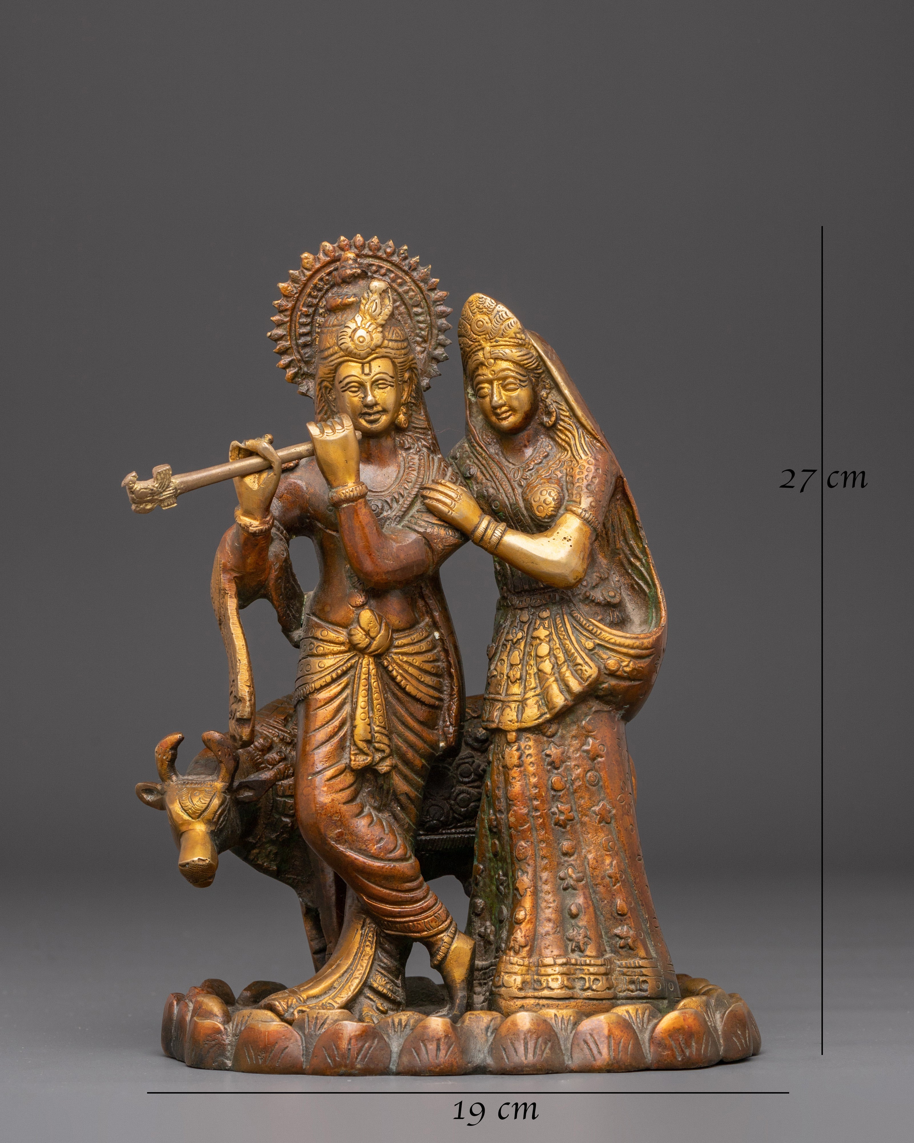 Statue of Radha and Krishna | Brass Radha Krishna Hindu Art