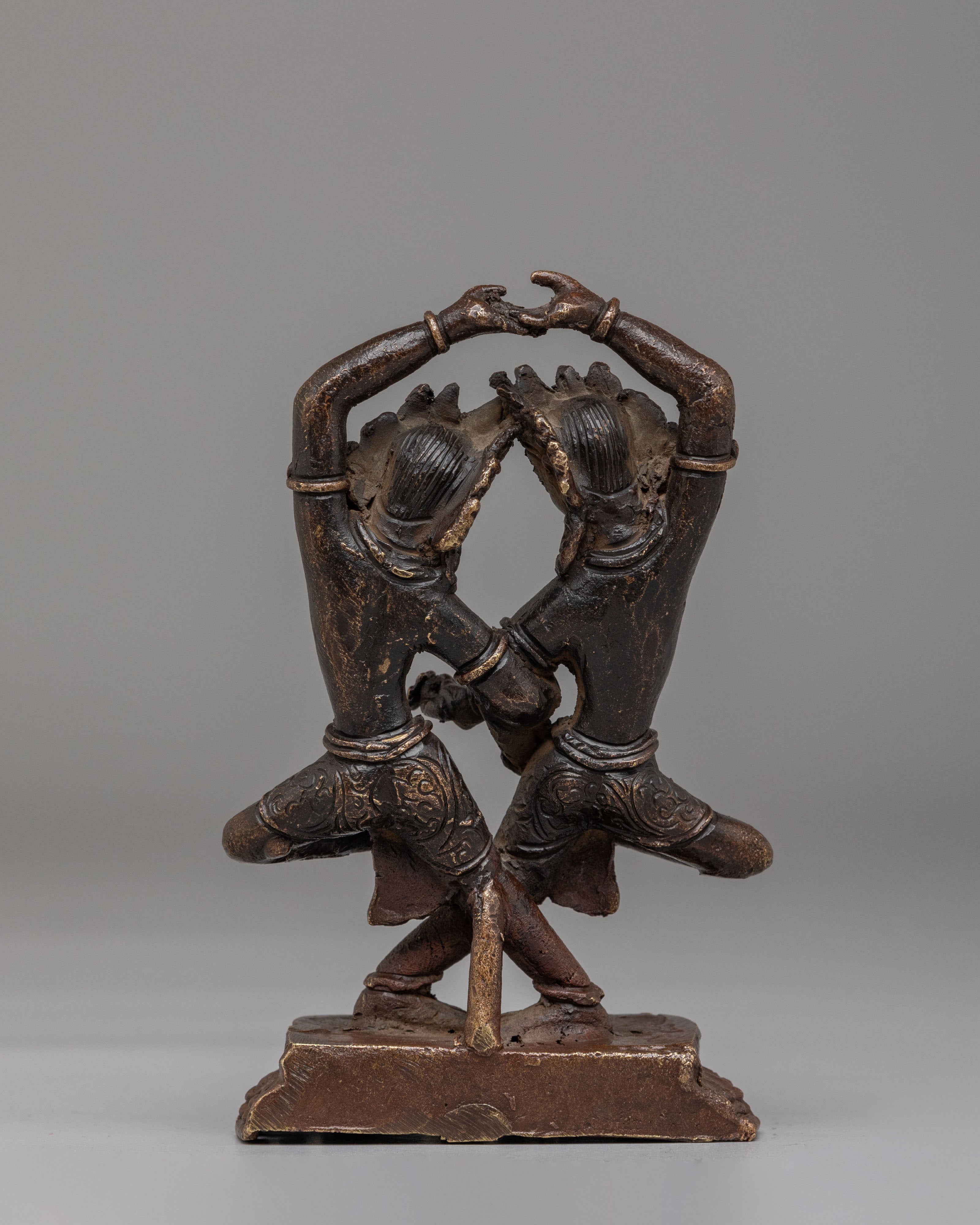 Shiva and Parvati Divine Deity Statue | Oxidized Copper Divine Couple
