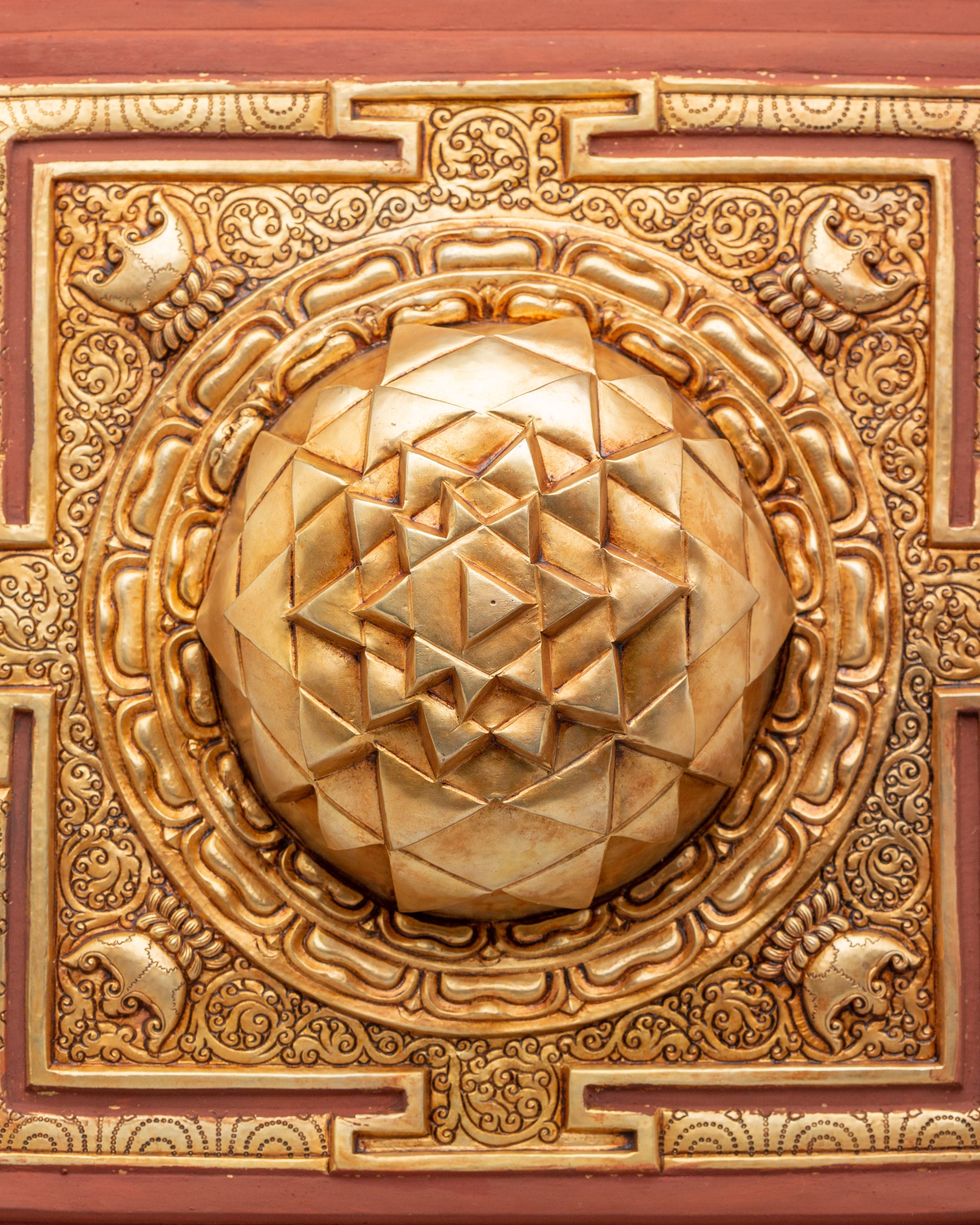 Handcrafted Sri Yantra Mandala Decor | Copper Artwork for Spiritual Energy