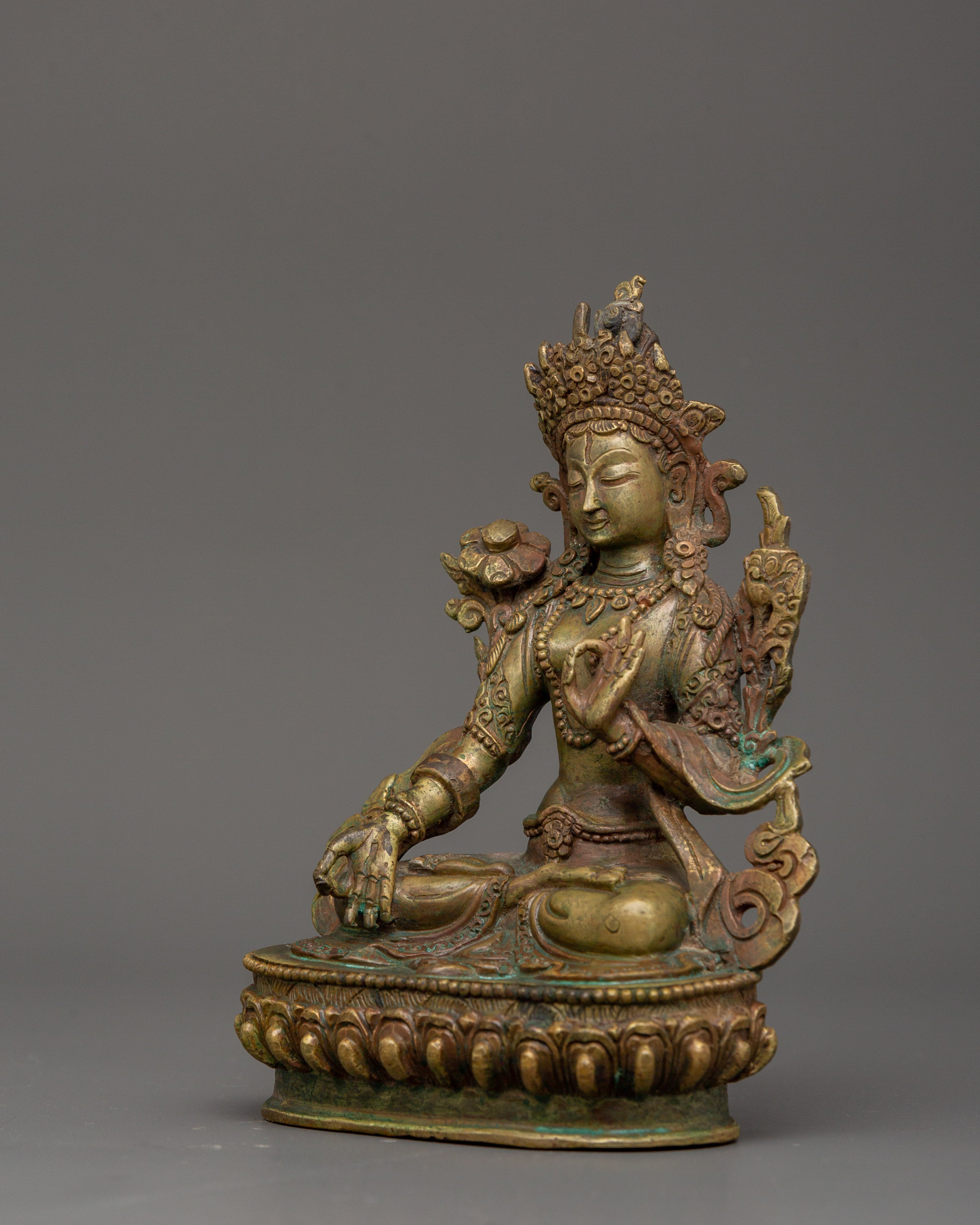 White Tara Antique Statue | Goddess of Compassion