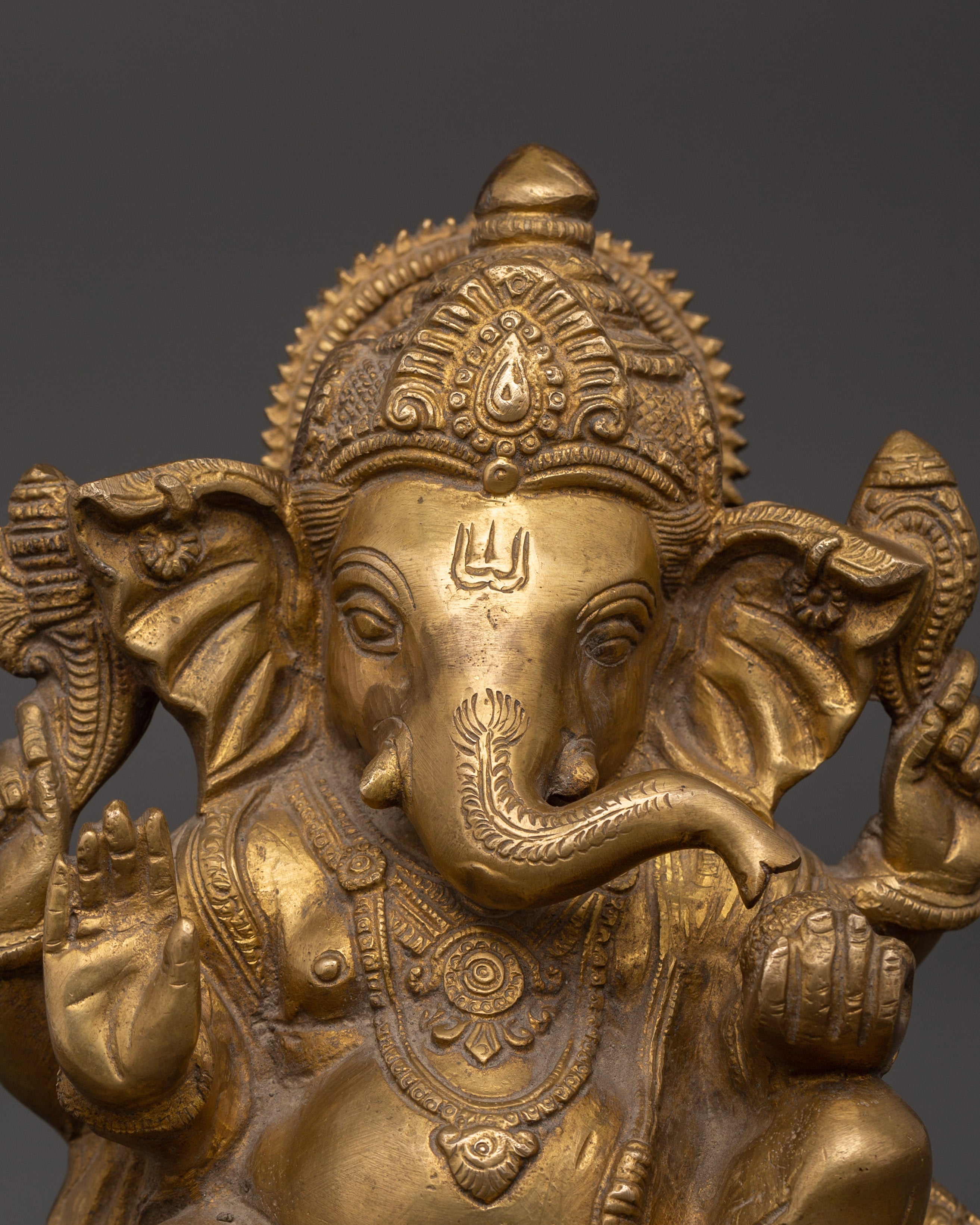 Sacred Ganesha Sculpture | Hindu Deity of Wisdom & Prosperity