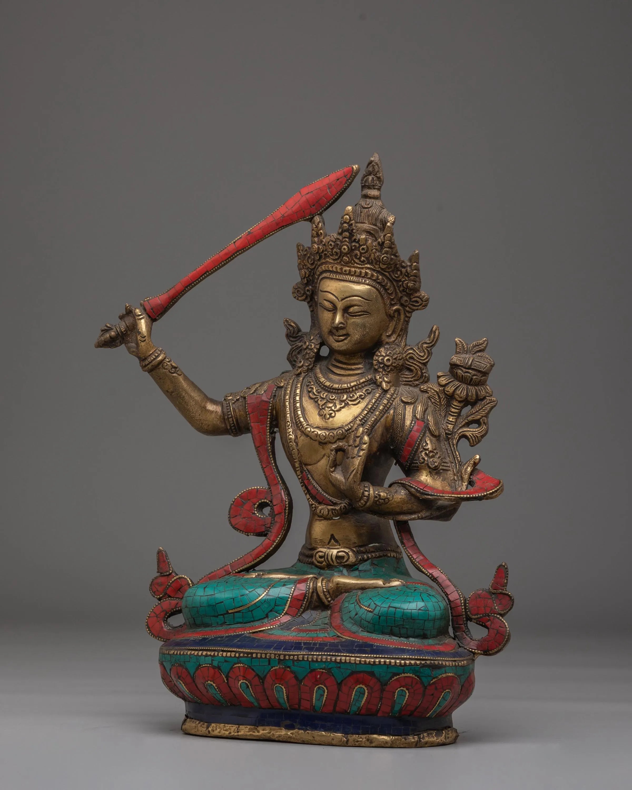Handcrafted Manjushri Statue of Wisdom | Manjushri Statue for Insight and Clarity