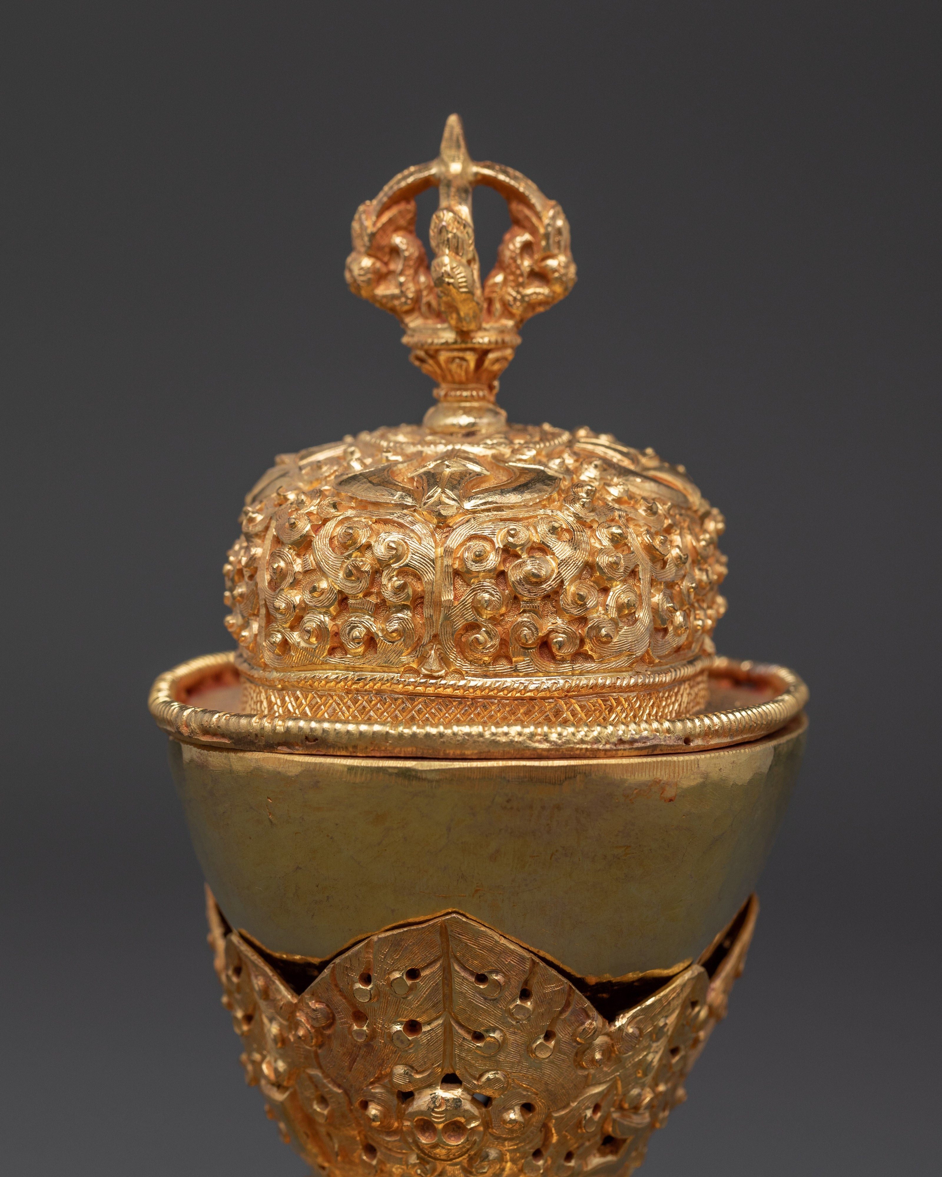 Gold Plated Kapala for Buddhist Ceremonies | Kapala for Tantric Practices