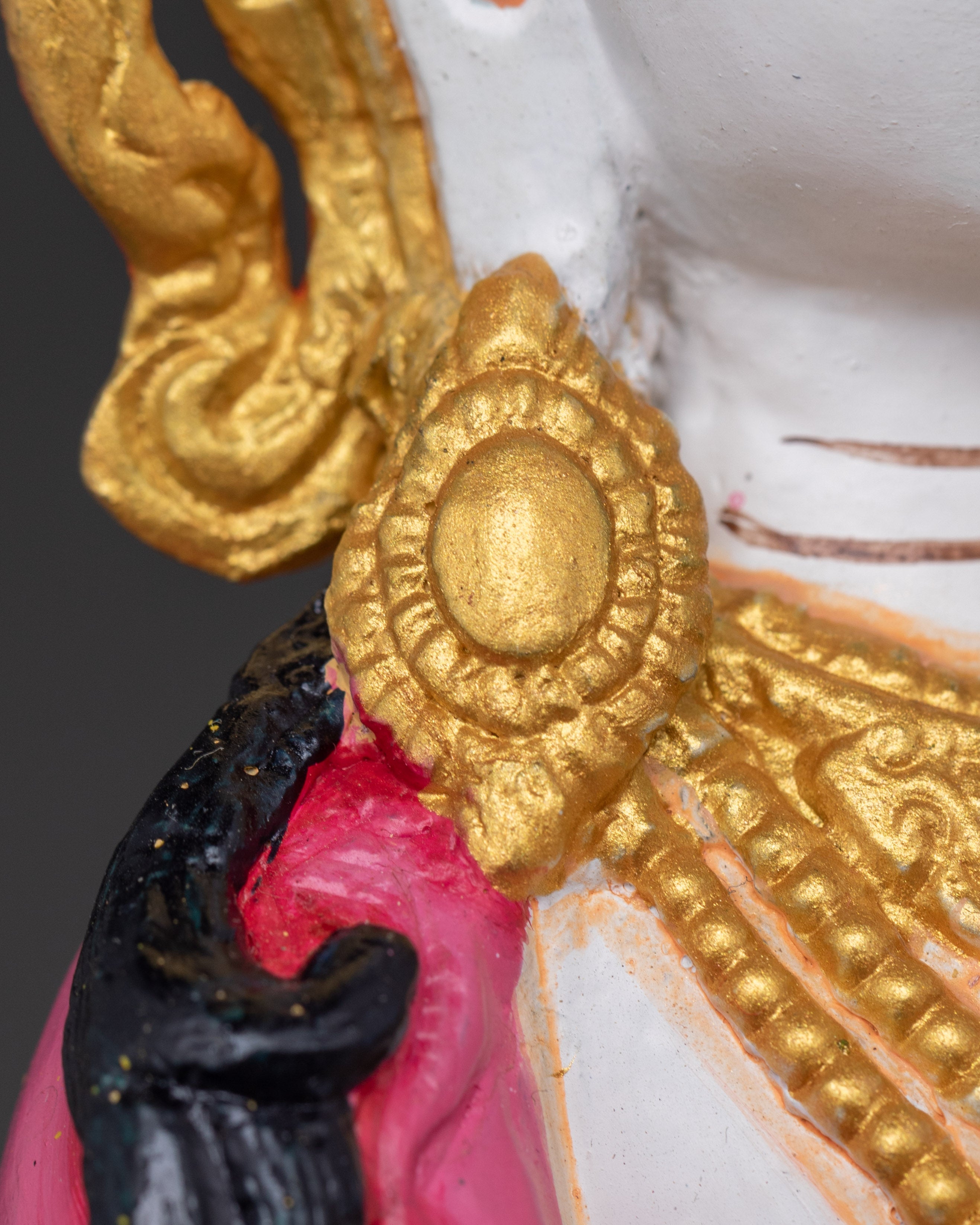 Handcrafted Tibetan Vajrasattva Sculpture | Copper & Acrylic Meditation Deity Figure