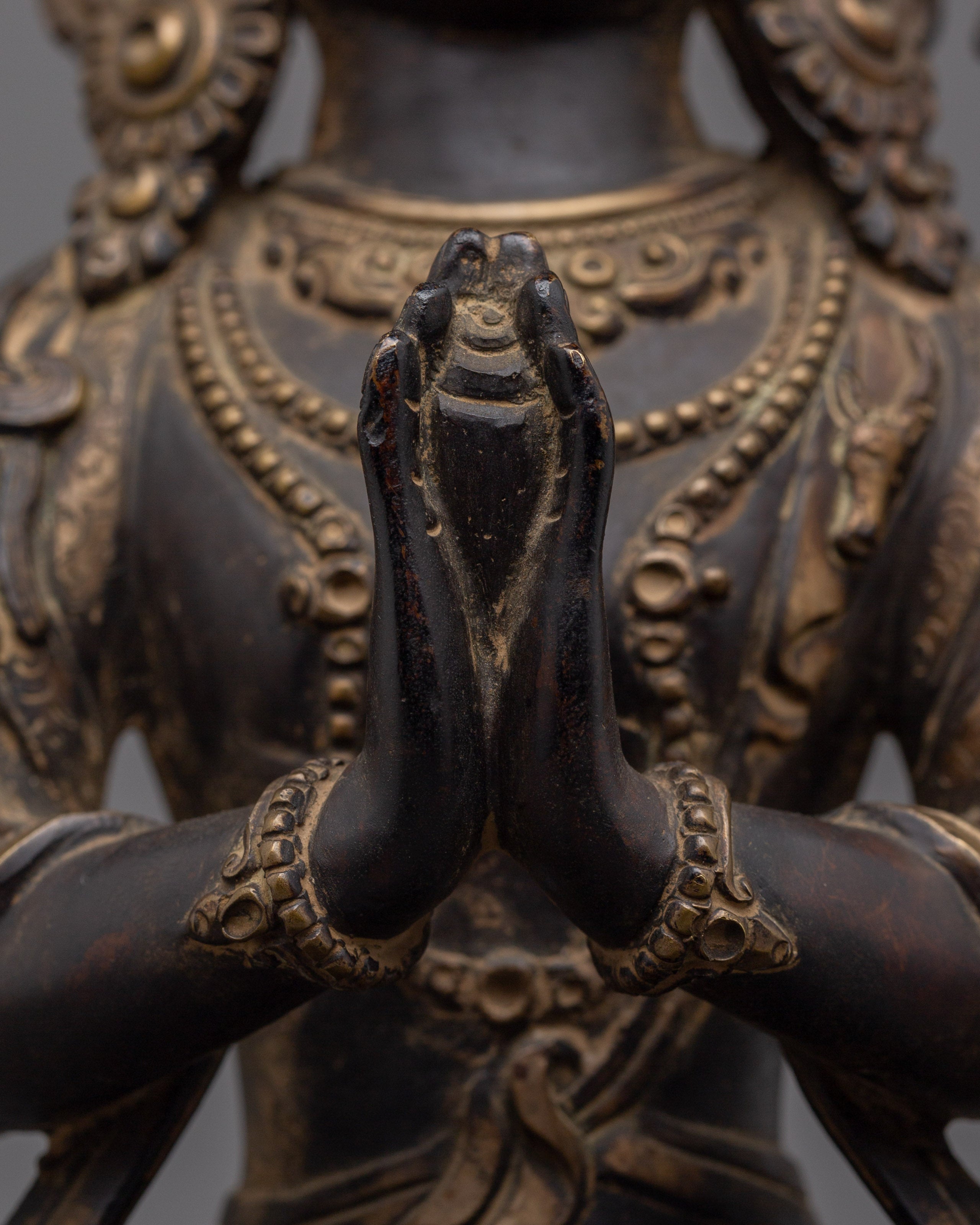 Avalokiteshvara Chenrezig |Black Oxidized Copper