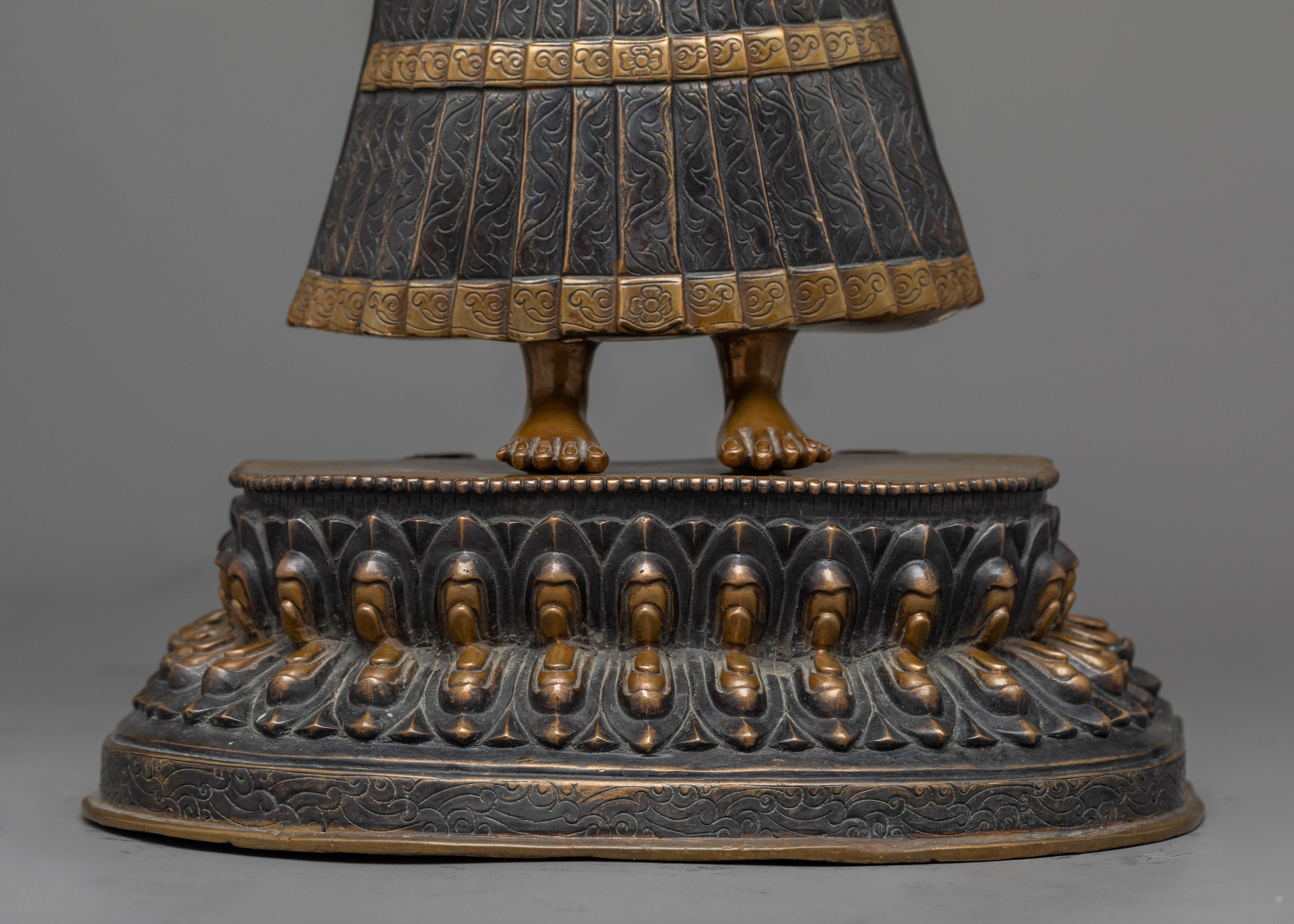 Dipankara Buddha Sculpture in Oxidized Elegance | The Herald of Light