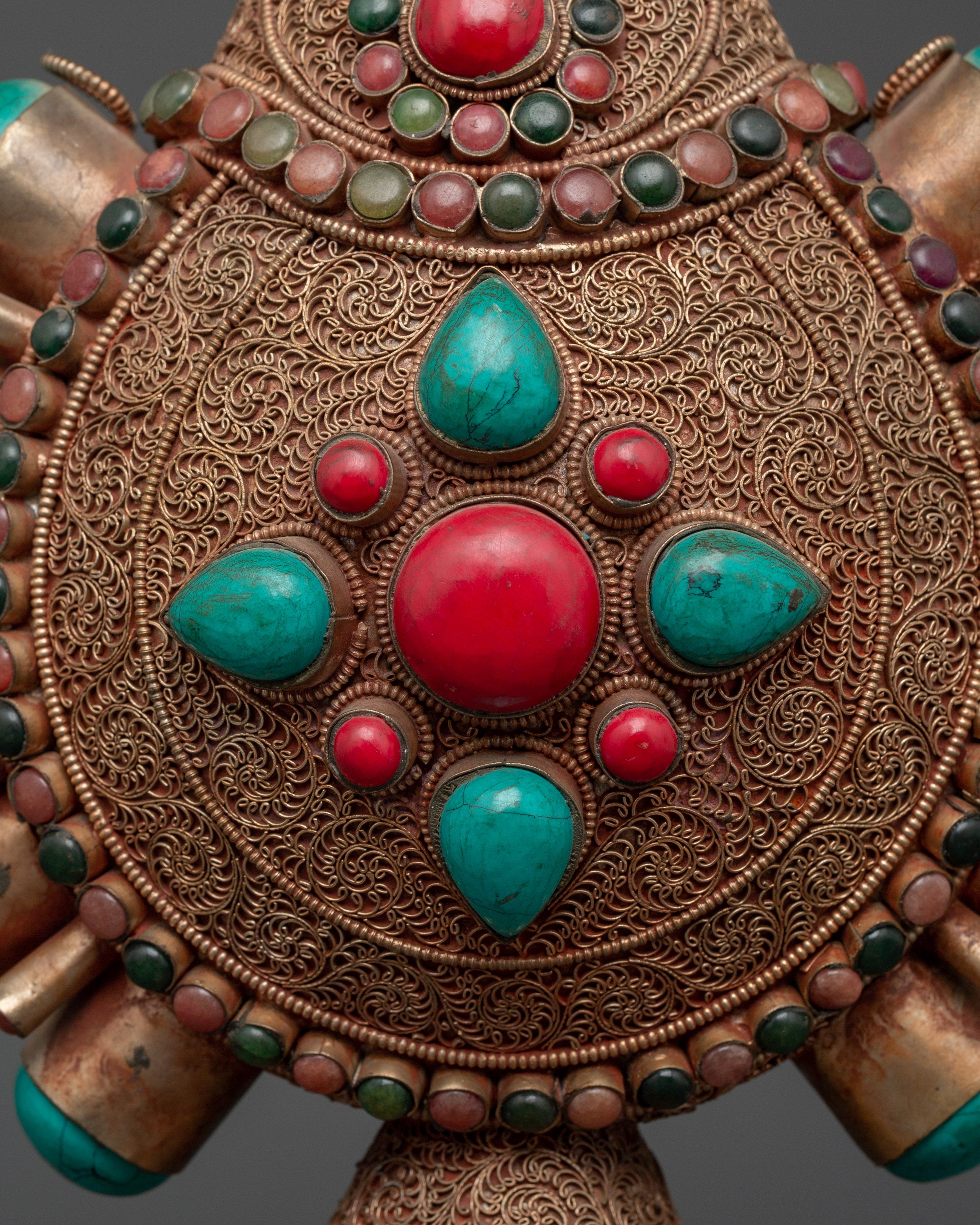 Handcrafted Copper Snuff Bottle | Silver-Plated Filigree Artistry