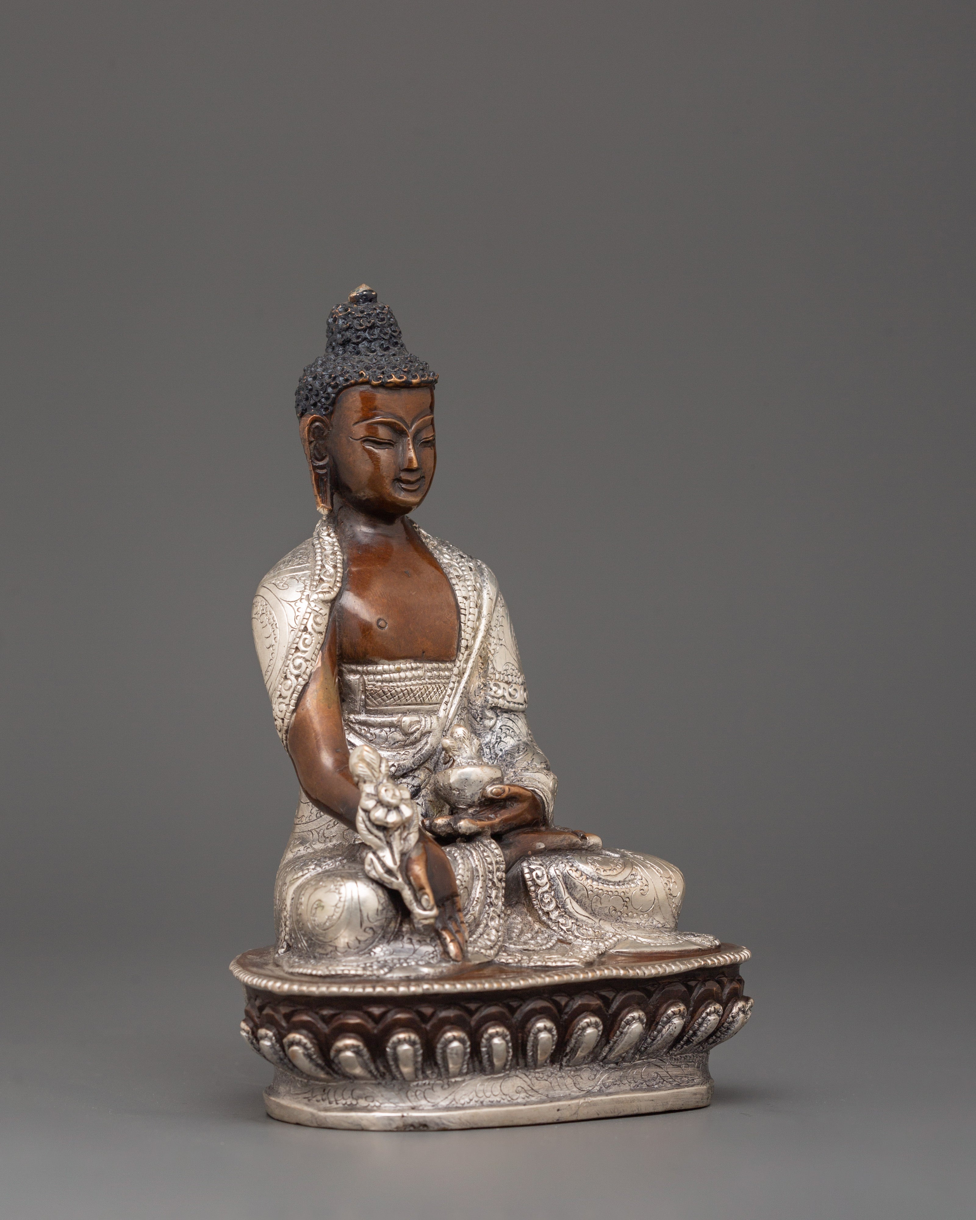 Medicine Buddha Oxidized Statue | Healing Buddha