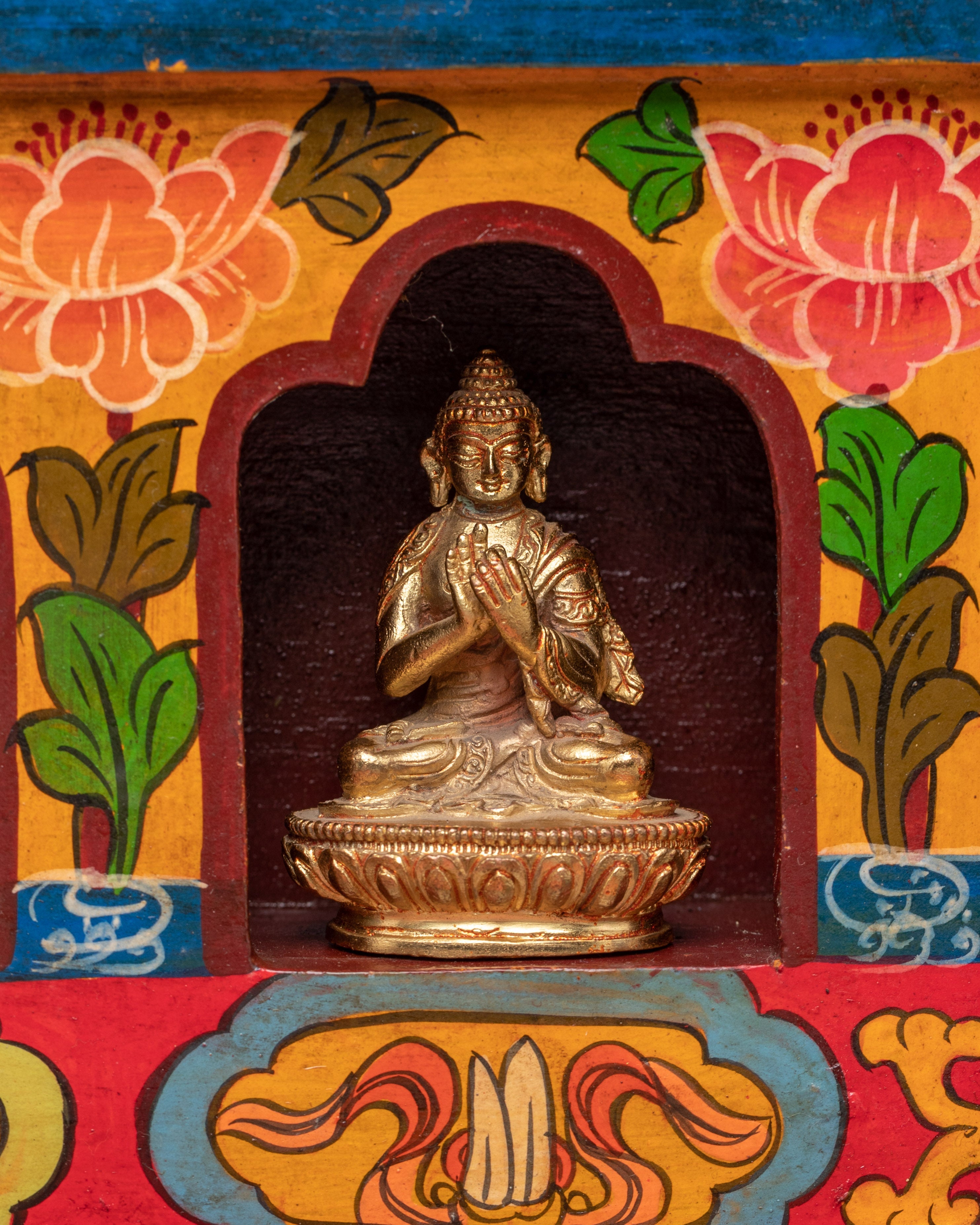 Tibetan Treasure Box with Buddha Statue | Handcrafted Spiritual Gift