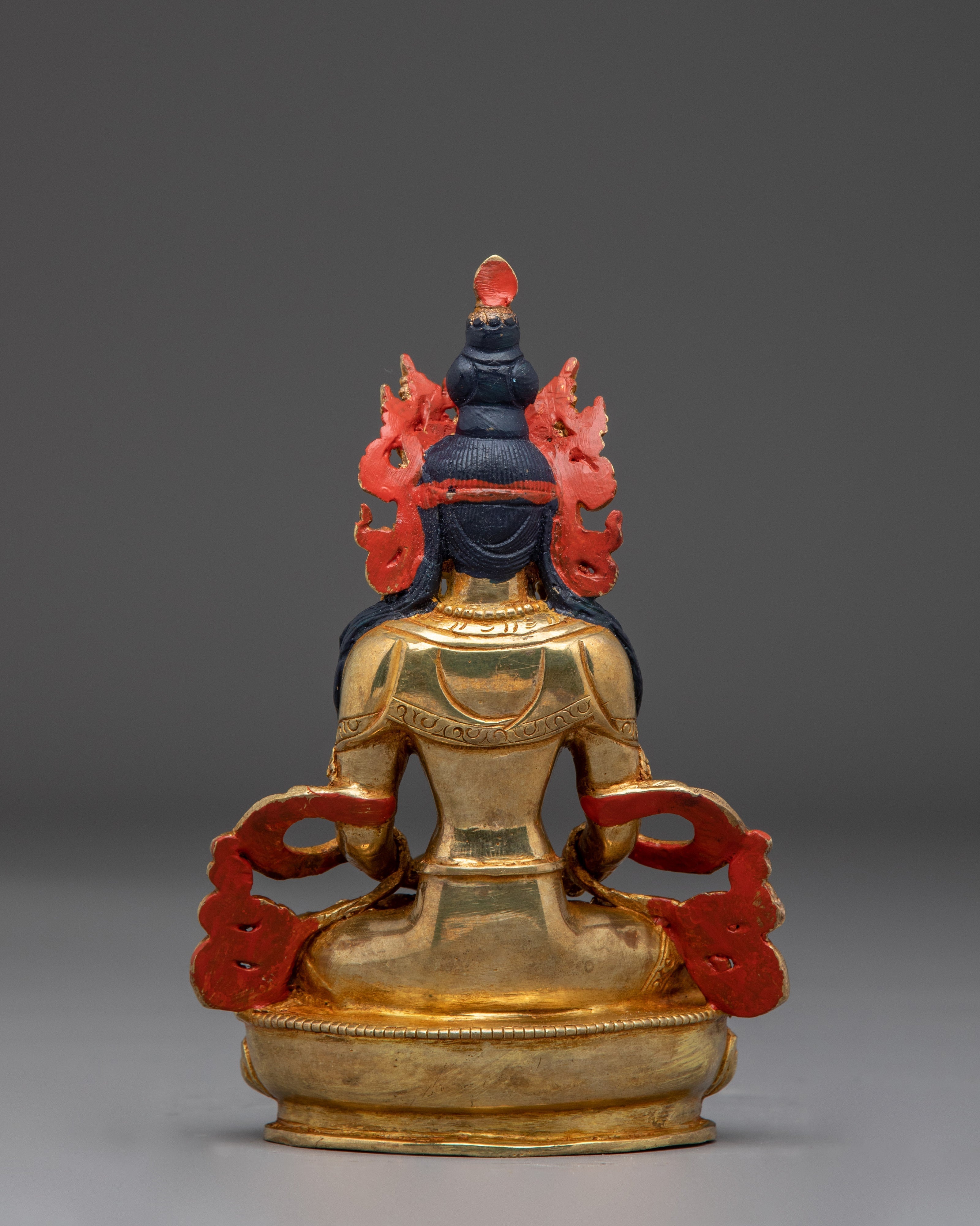 Himalayan Serene Amitayus Golden Statue | Buddha of Long-life