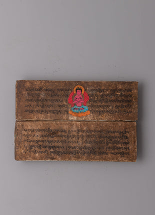 Handcrafted Gold-Plated Tibetan Book Cover | Buddhist Sacred Text Decor