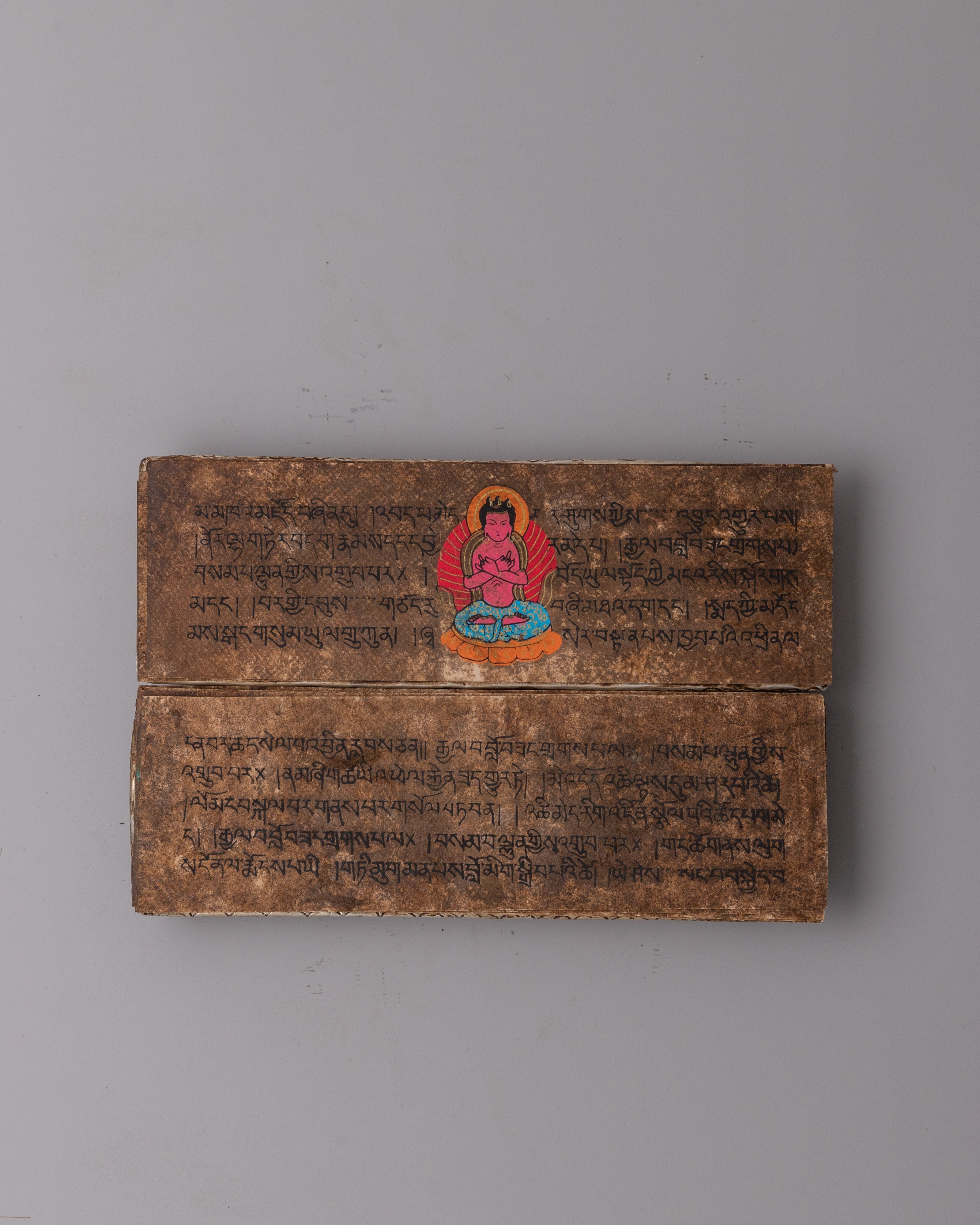 Handcrafted Gold-Plated Tibetan Book Cover | Buddhist Sacred Text Decor