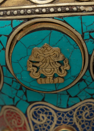Tibetan Flower Vase with Brass | A Sacred Decorative Masterpiece