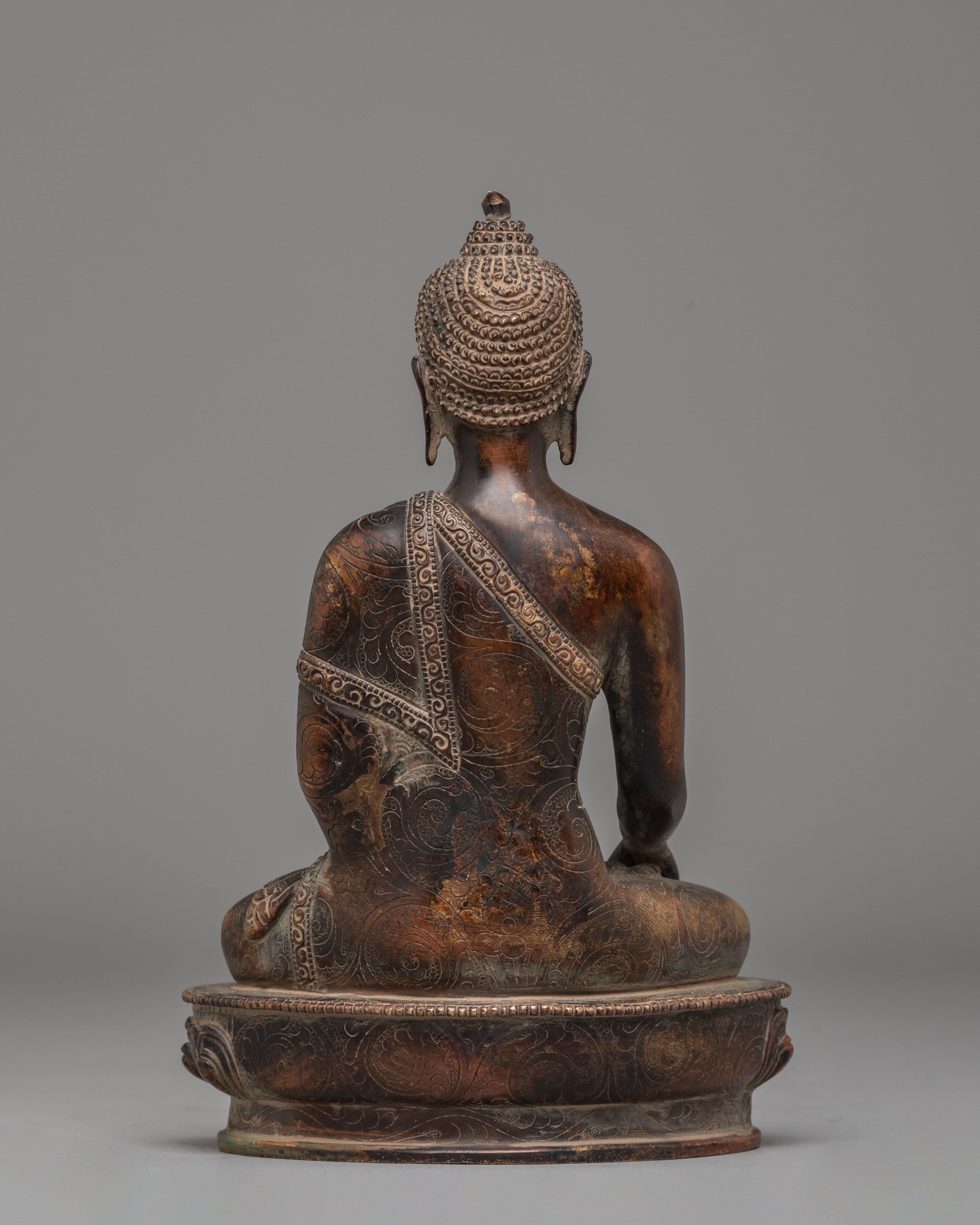 Shakyamuni Buddha Oxidized Tibetan Sculpture for Decor