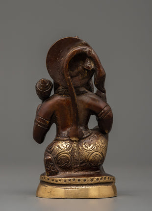 Antique-finish Brass Hanuman Statue | Spiritual Decor