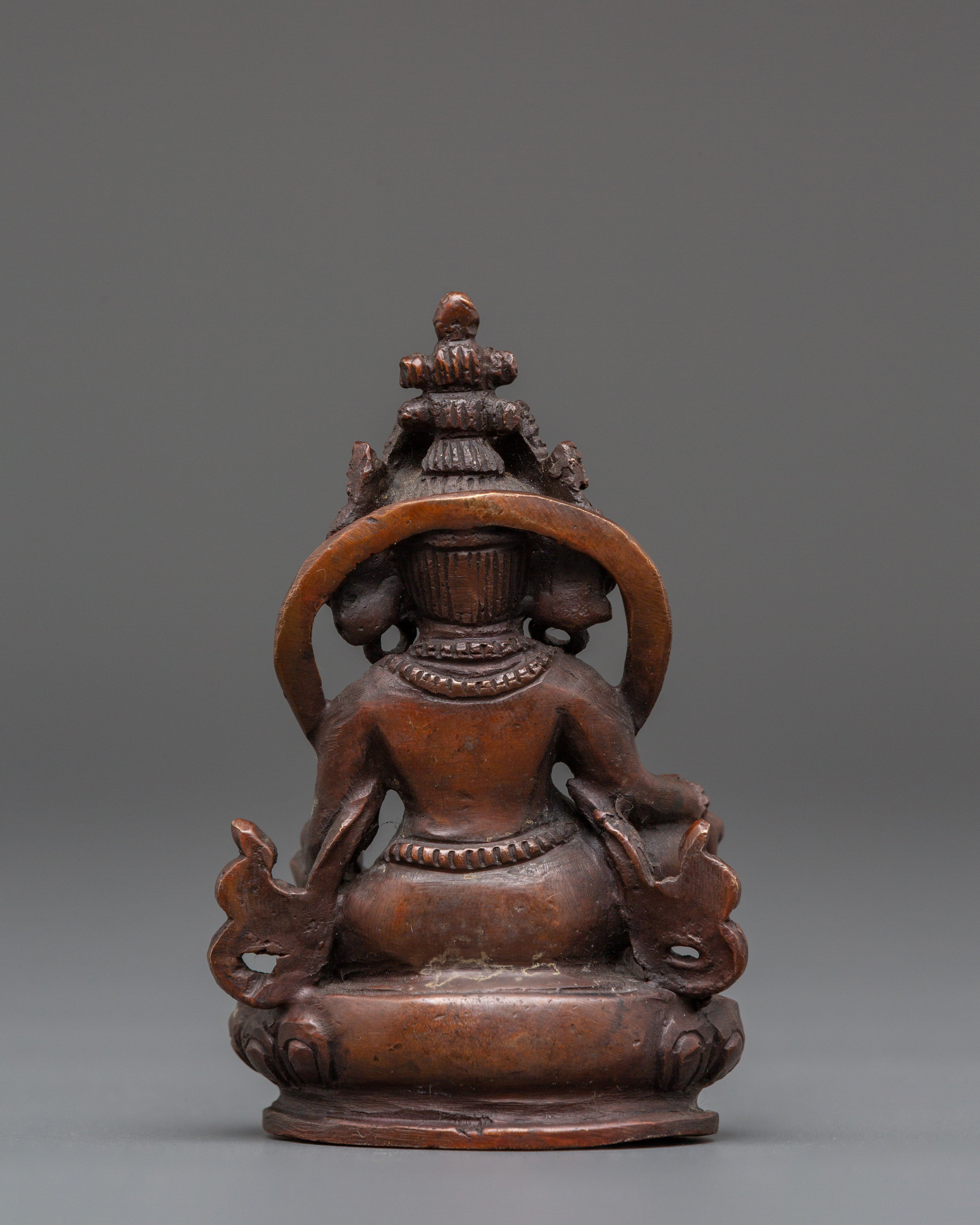 Handmade Statue of Buddhist Kubera | Oxidized Copper Wealth Deity Idol