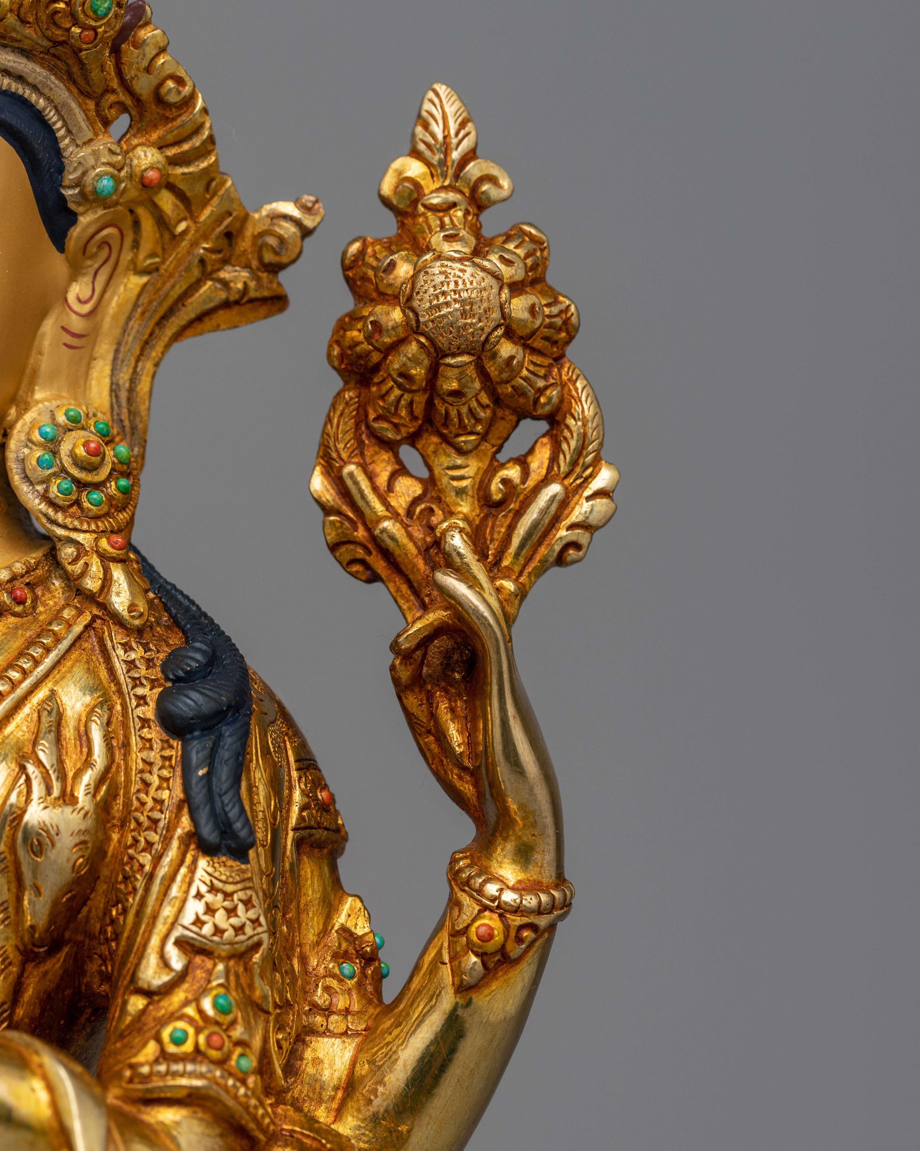 Chenrezig Gold Gilded 25cm Statue | Embodiment of Compassion and Serenity