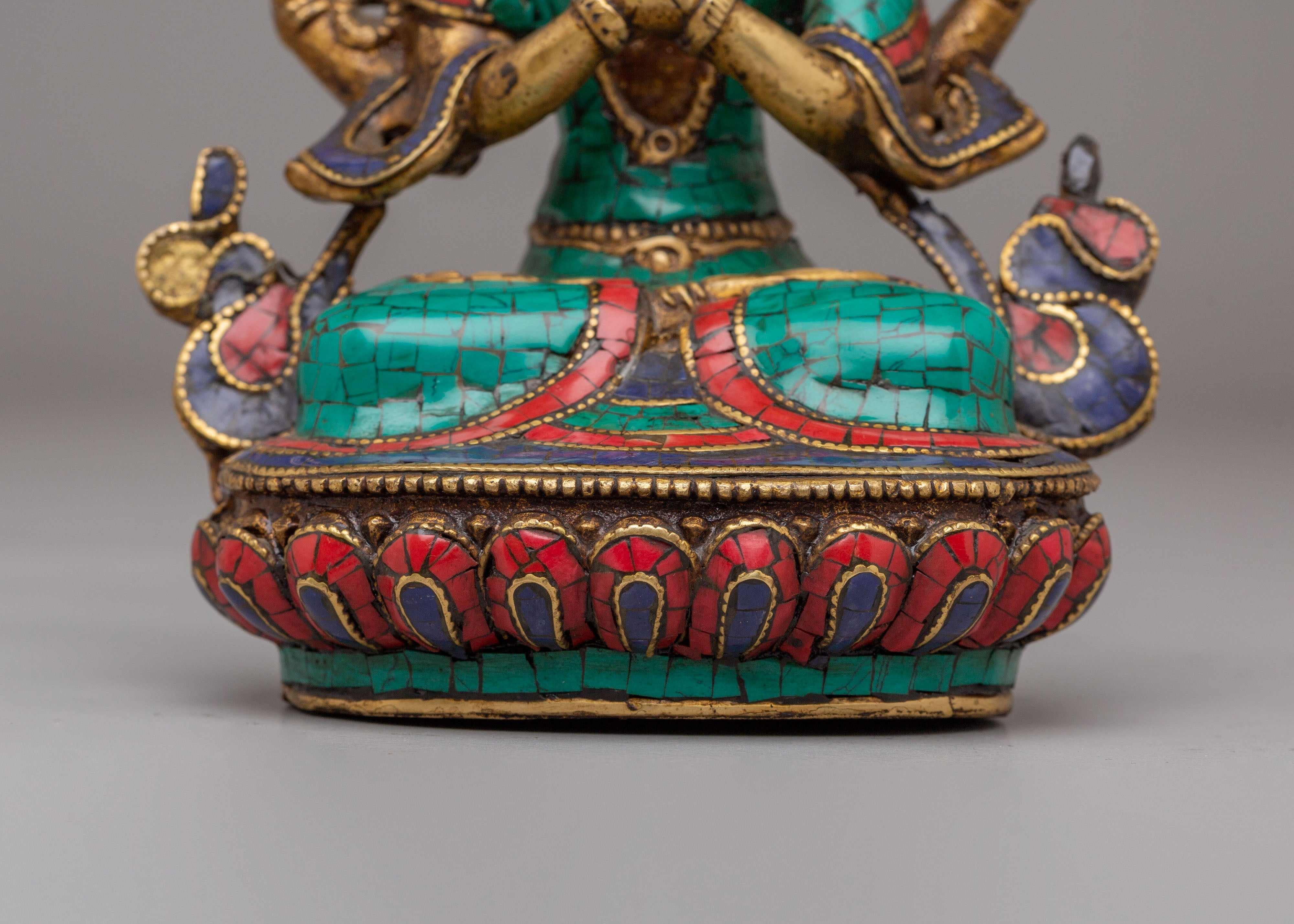 Handmade Chenrezig Bodhisattva Statue | Tibetan Avalokiteshvara Sculpture