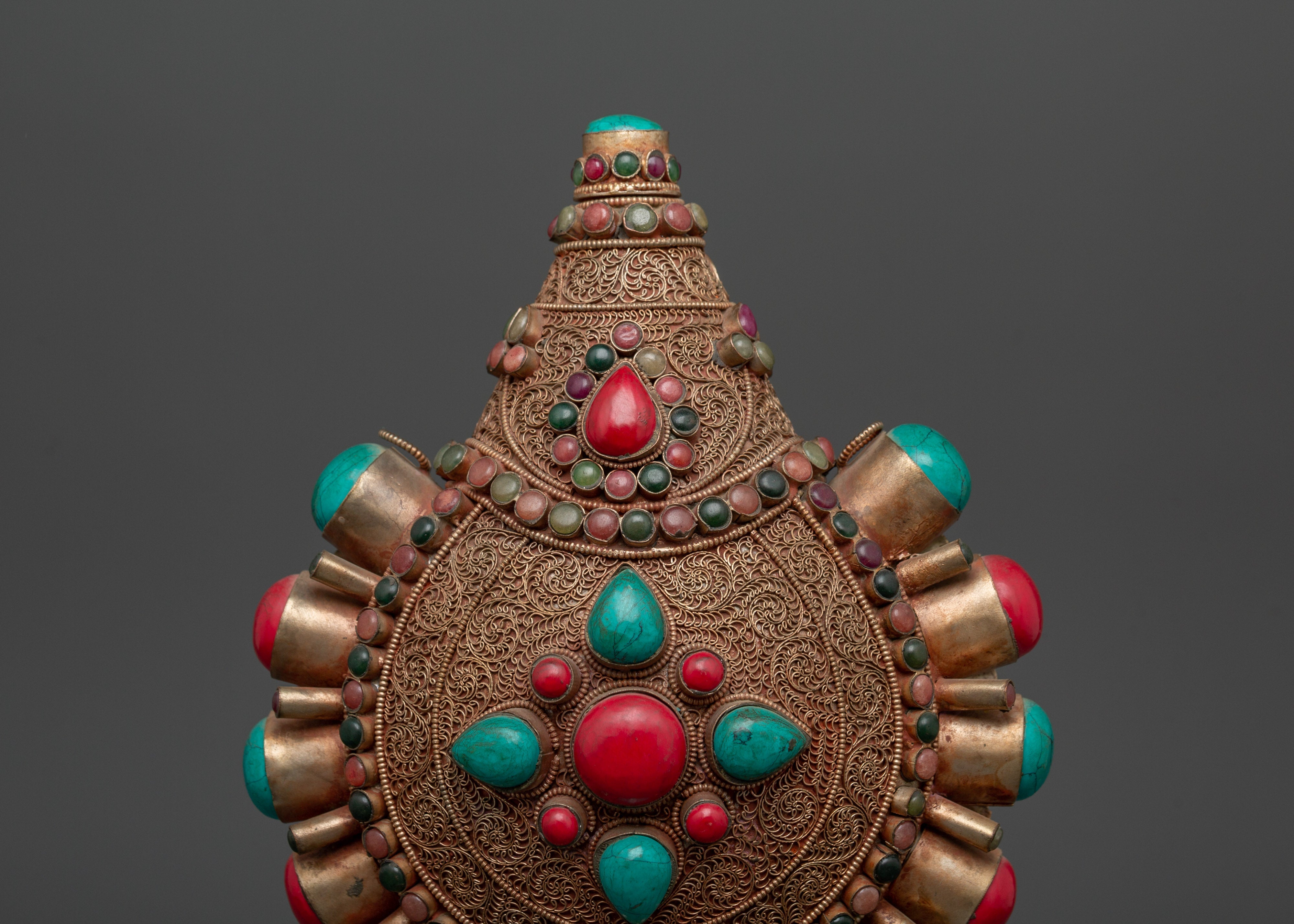 Handcrafted Copper Snuff Bottle | Silver-Plated Filigree Artistry
