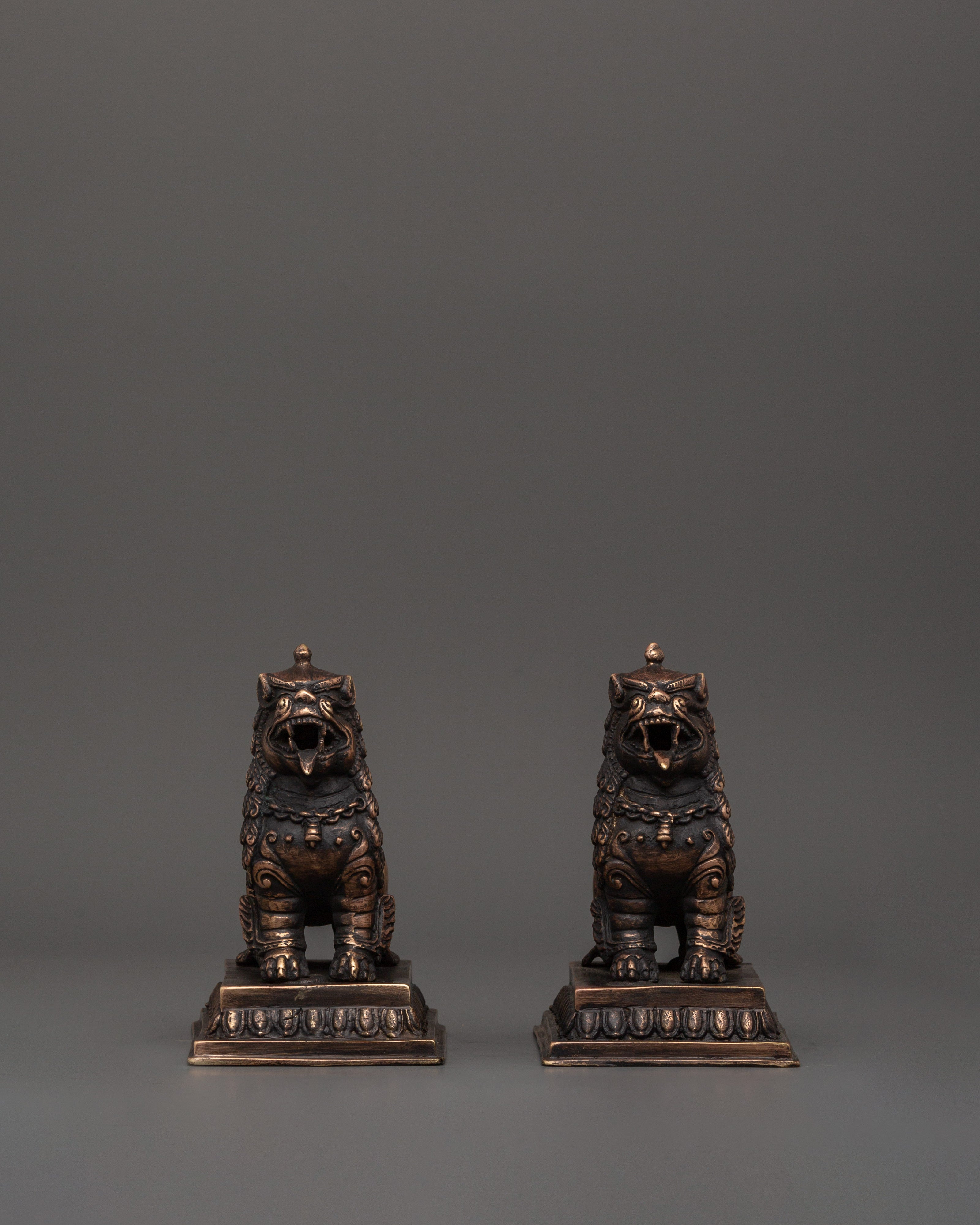 Copper Lion Set for Decor