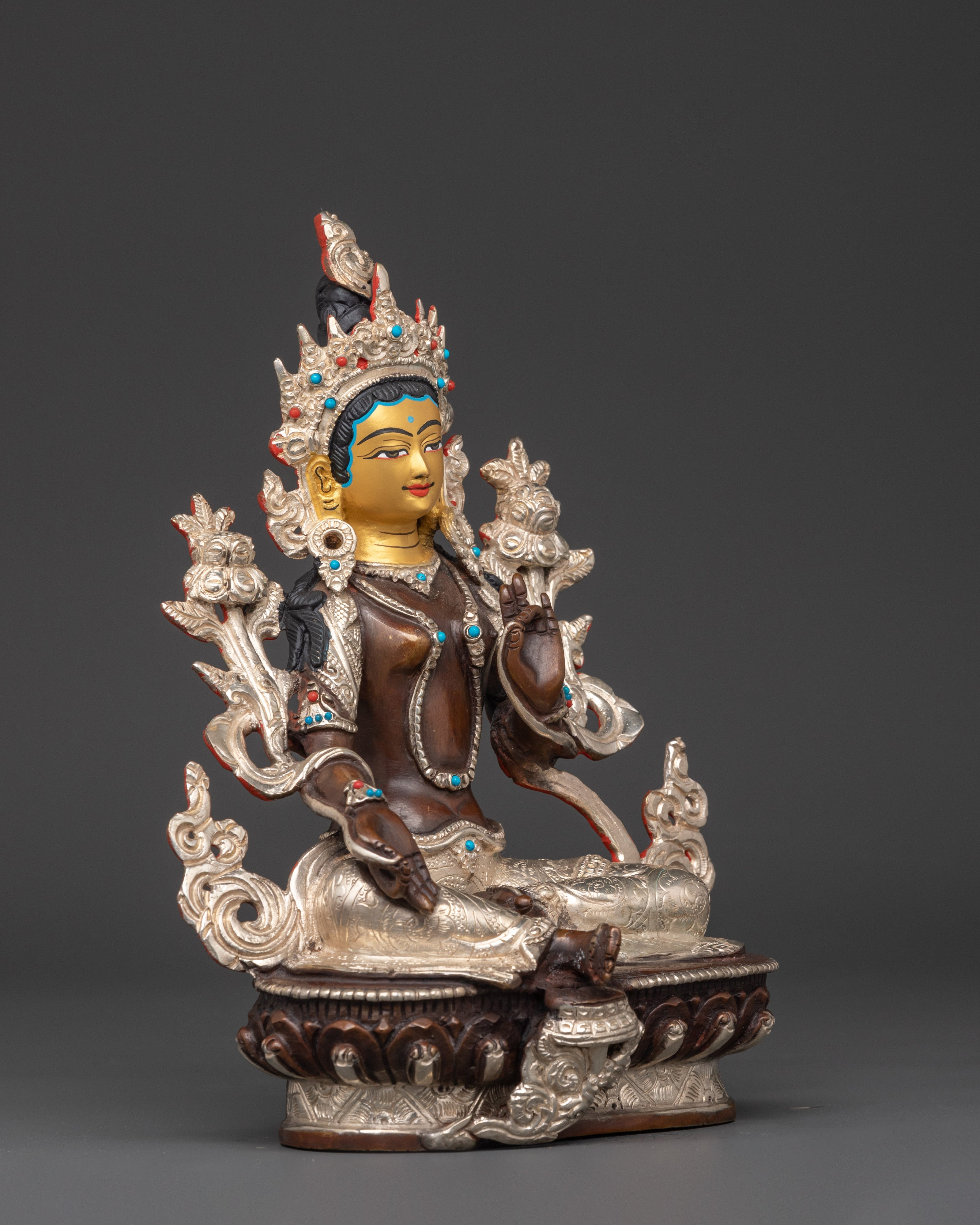 Handmade Mother Shyama Tara Statue | Sacred Tibetan Buddhist Deity Art