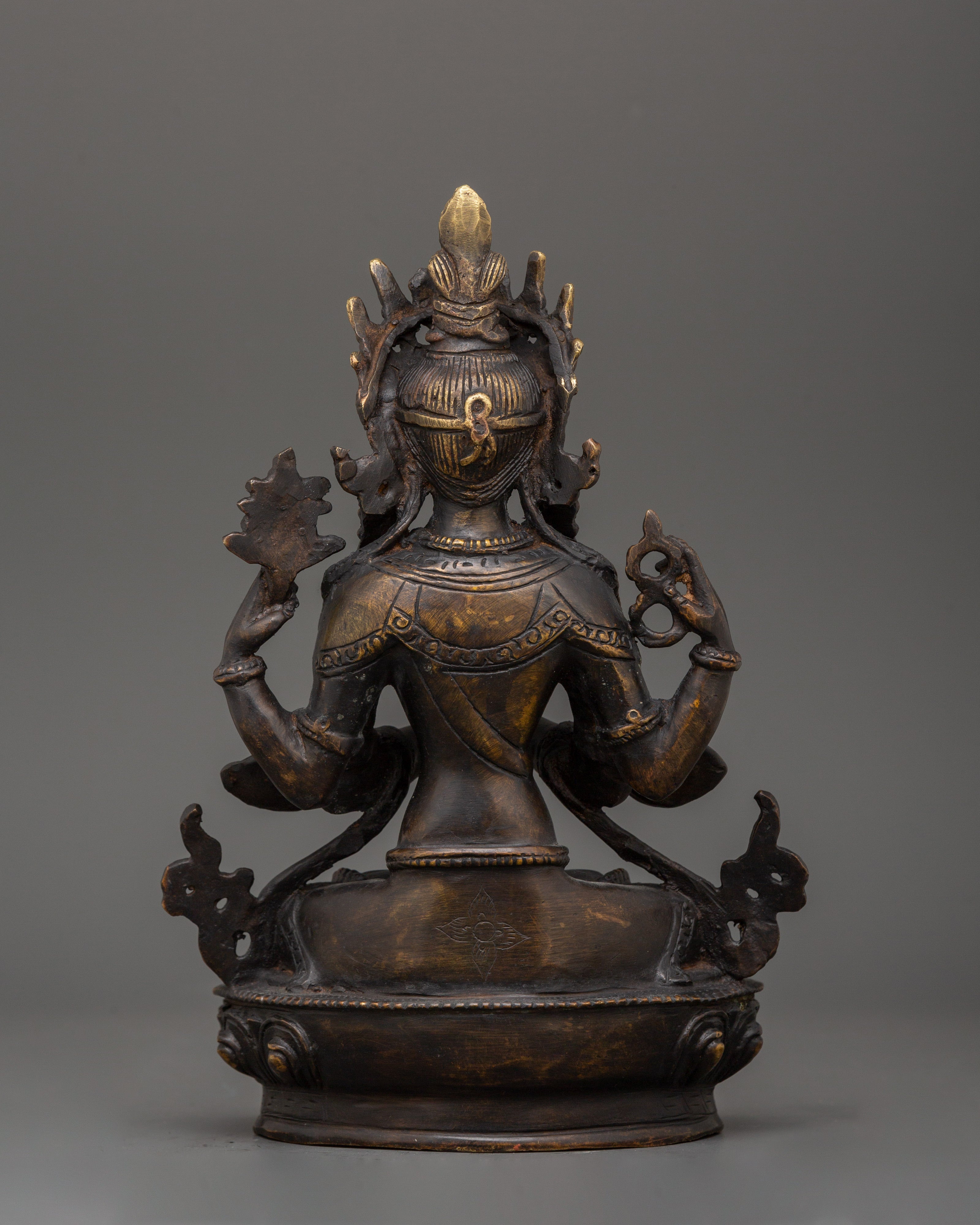 Chenresig Compassionate Buddha Statue | Tibetan Bodhisattva of Love & Healing
