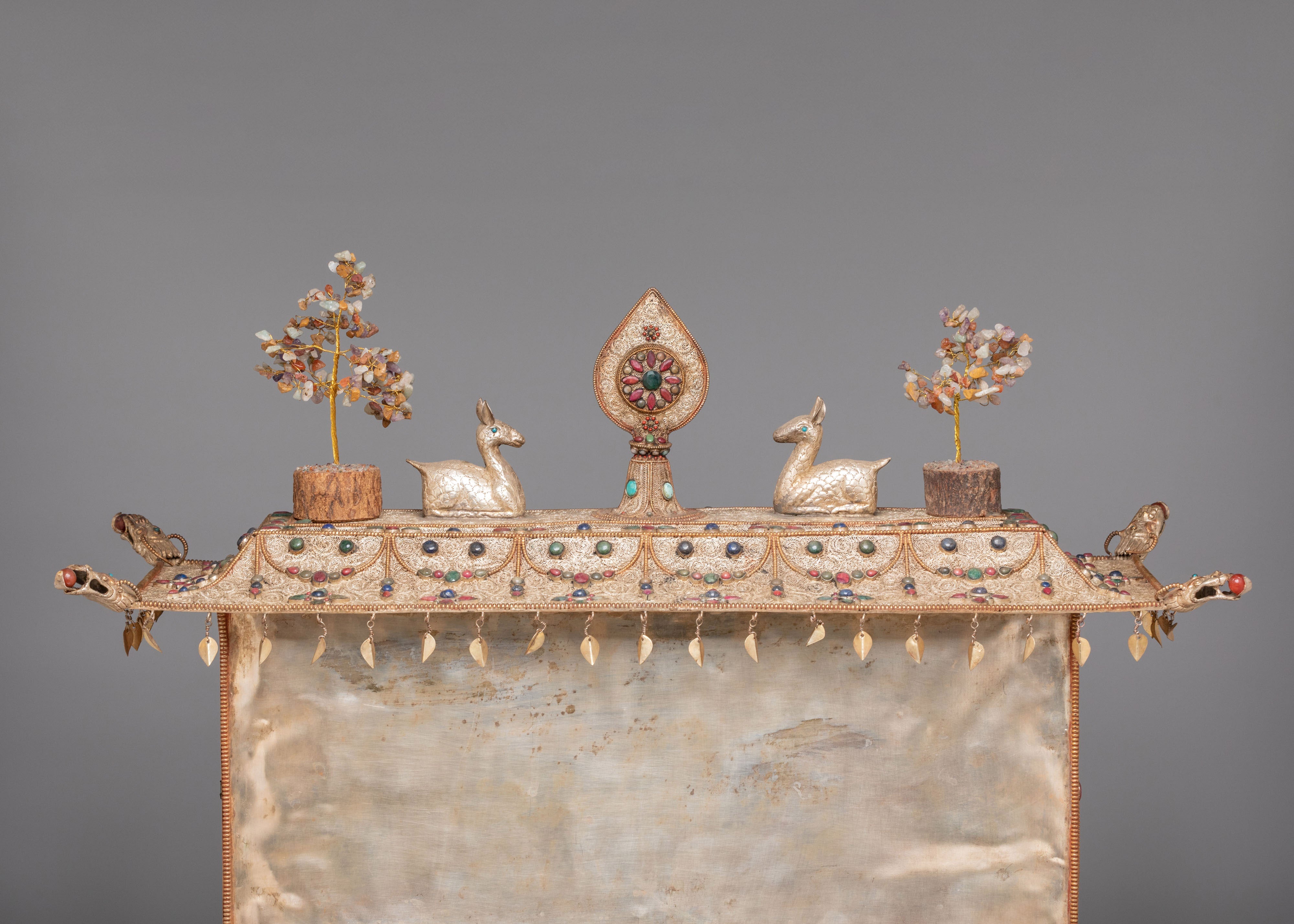 Handcrafted Altar Box | Copper Body, Gemstones, Silver Plating