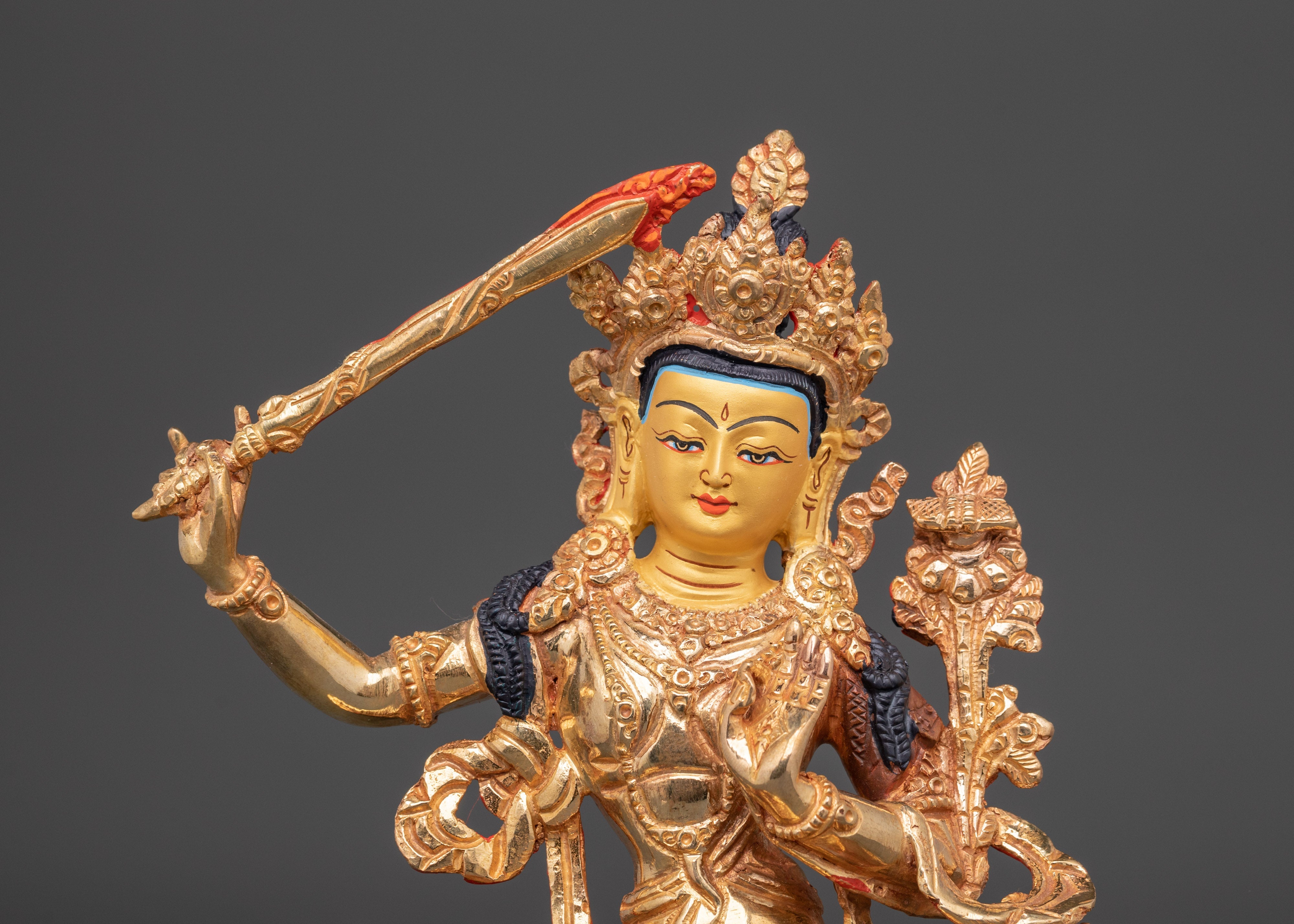 Manjushri Wisdom Buddha Statue | Ideal for Wisdom and Meditation Spaces