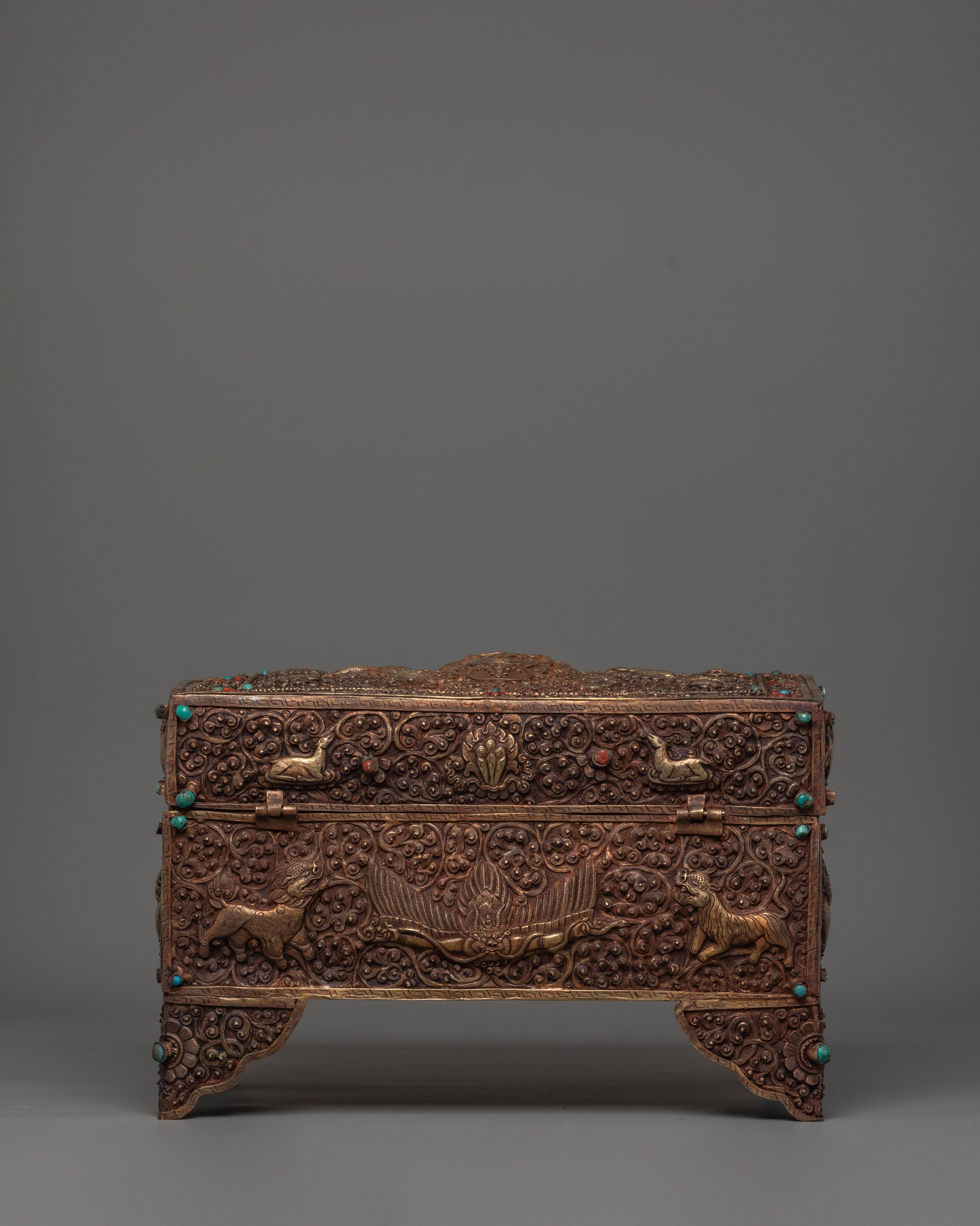 Avalokitesvara Carved Altar Box | Symbol of Wisdom